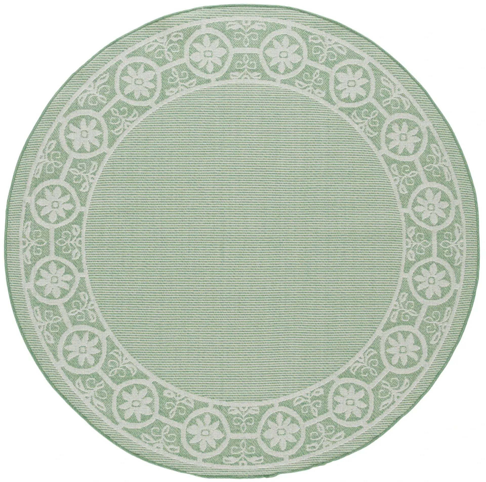 Bermuda Floral Bordered Washable Outdoor Rug