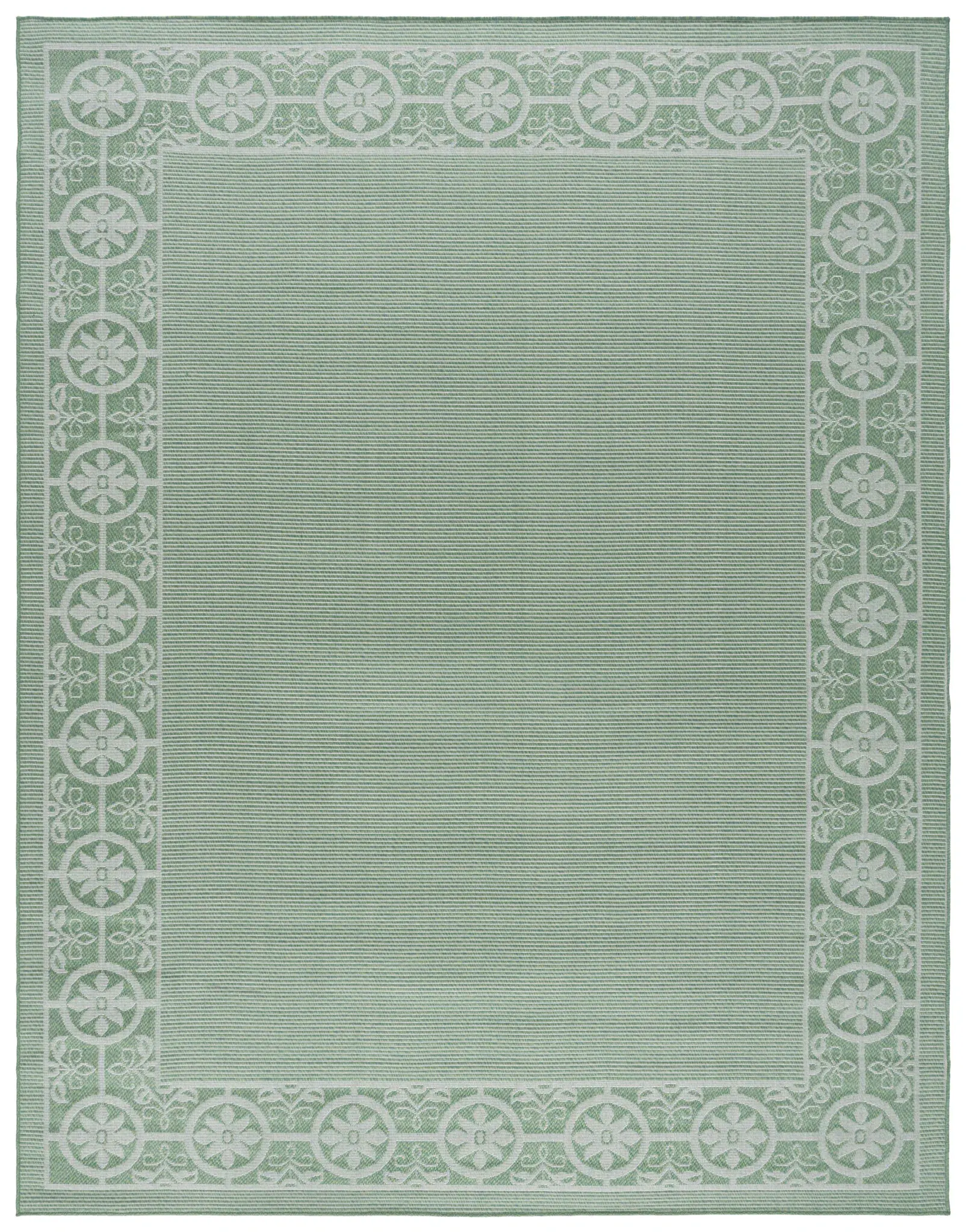 Bermuda Floral Bordered Washable Outdoor Rug