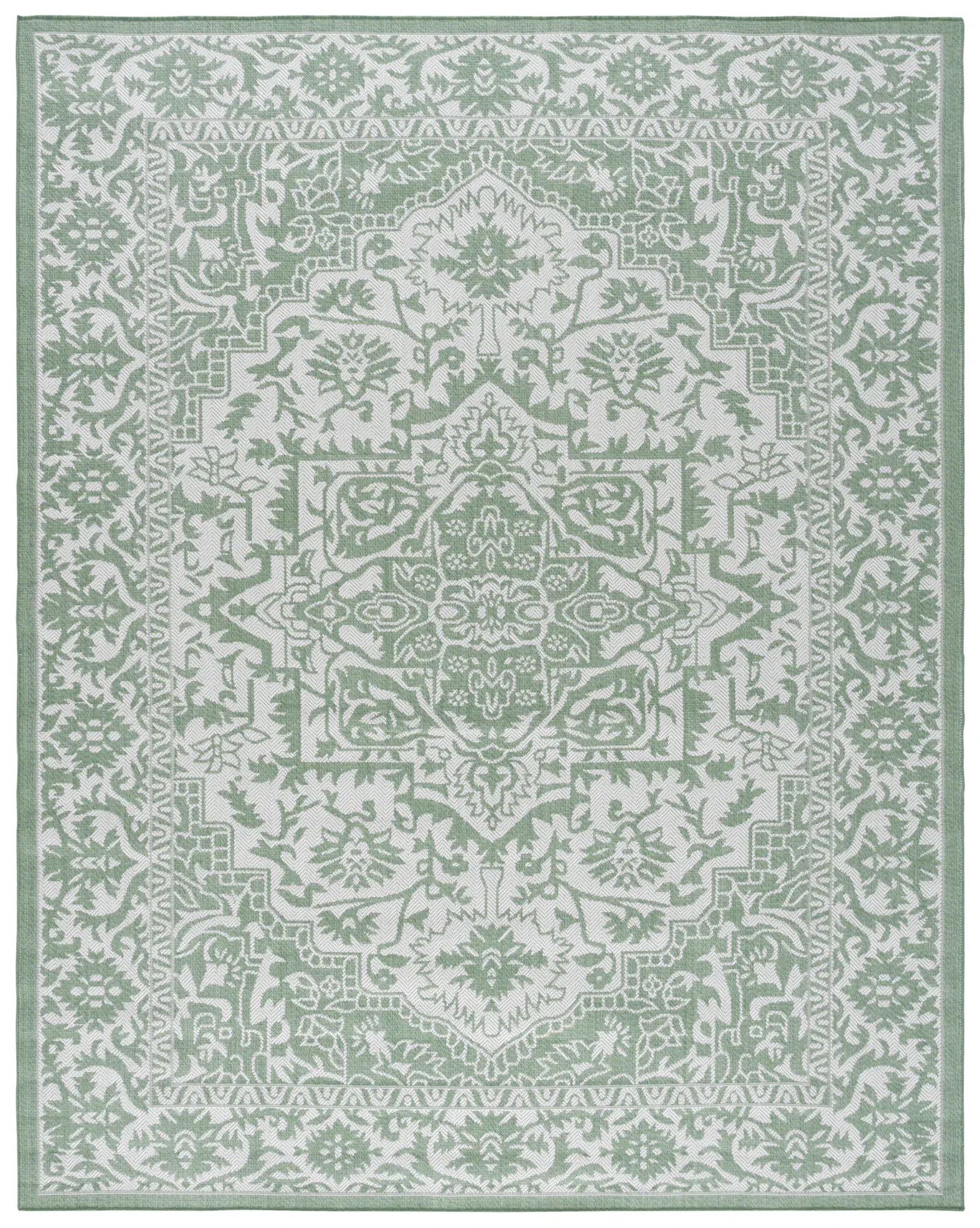 Bermuda Medallion Border Washable Outdoor Rug