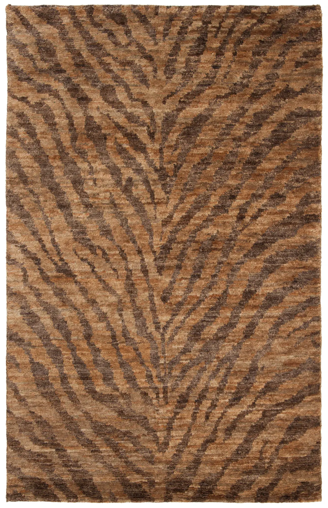 Bohemian Modern Animal Print Hand-Knotted Jute Rug