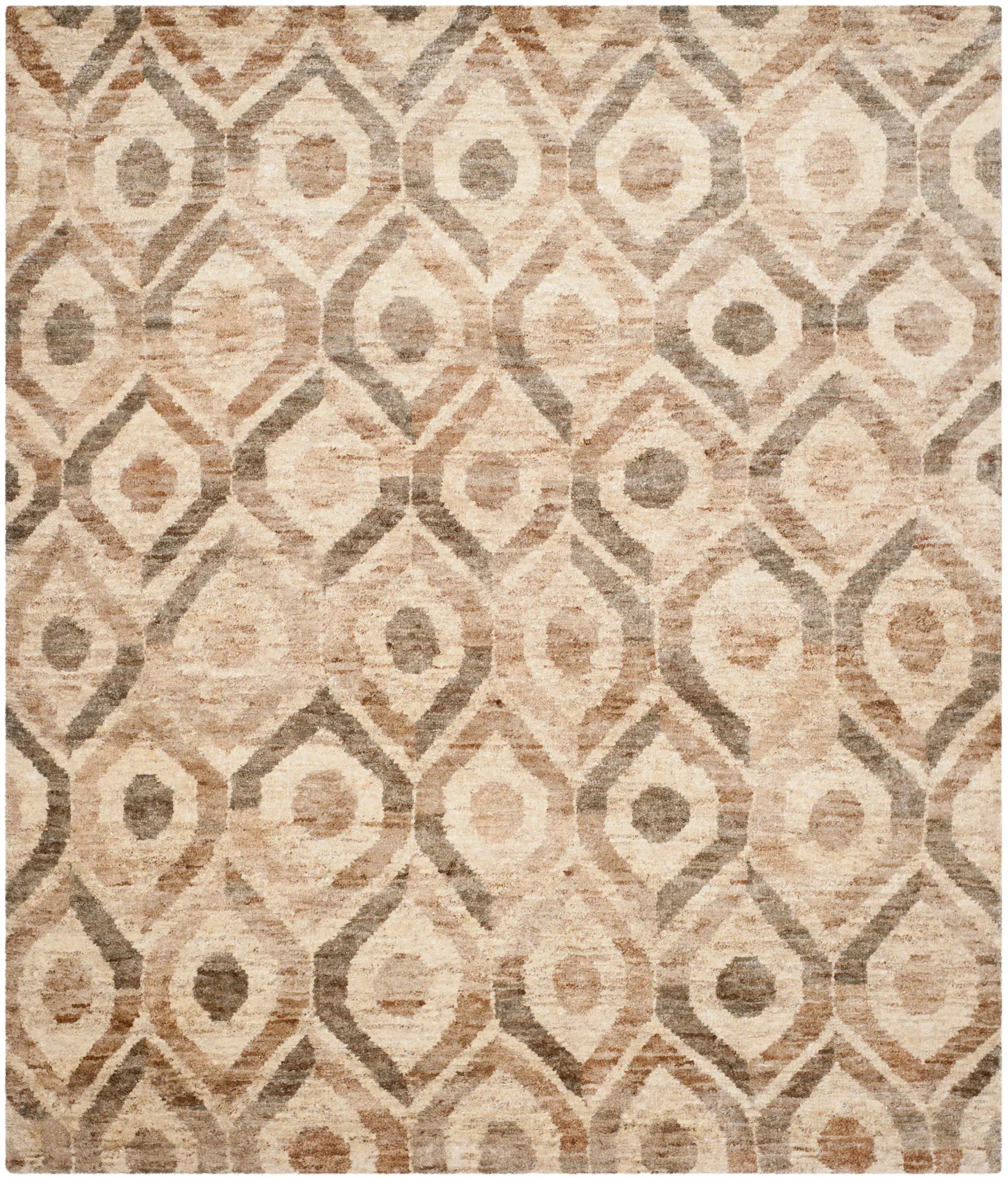 Bohemian Diamond Lattice Hand-Knotted Jute Rug