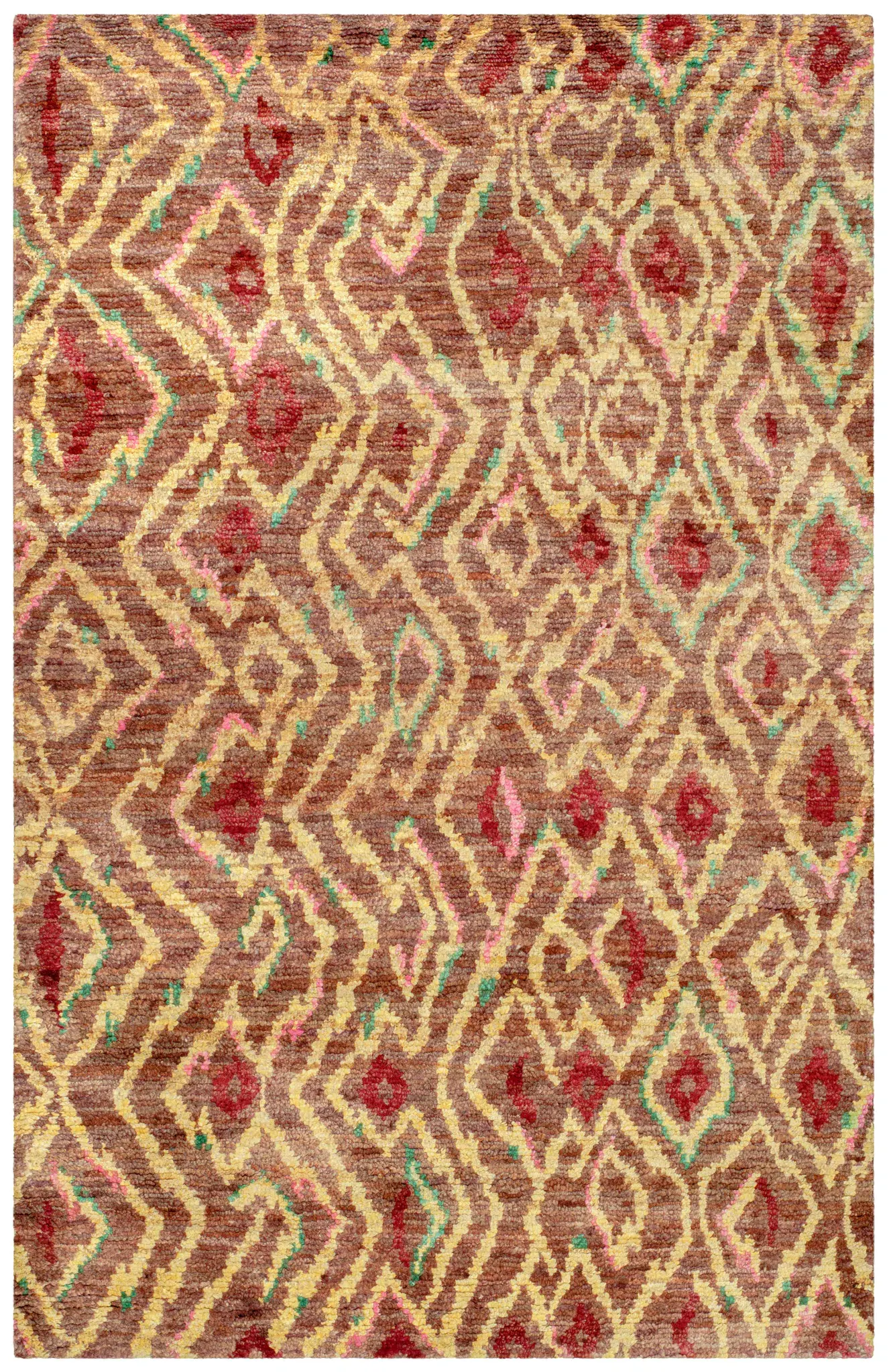 Bohemian Diamond Hand-Knotted Jute Rug