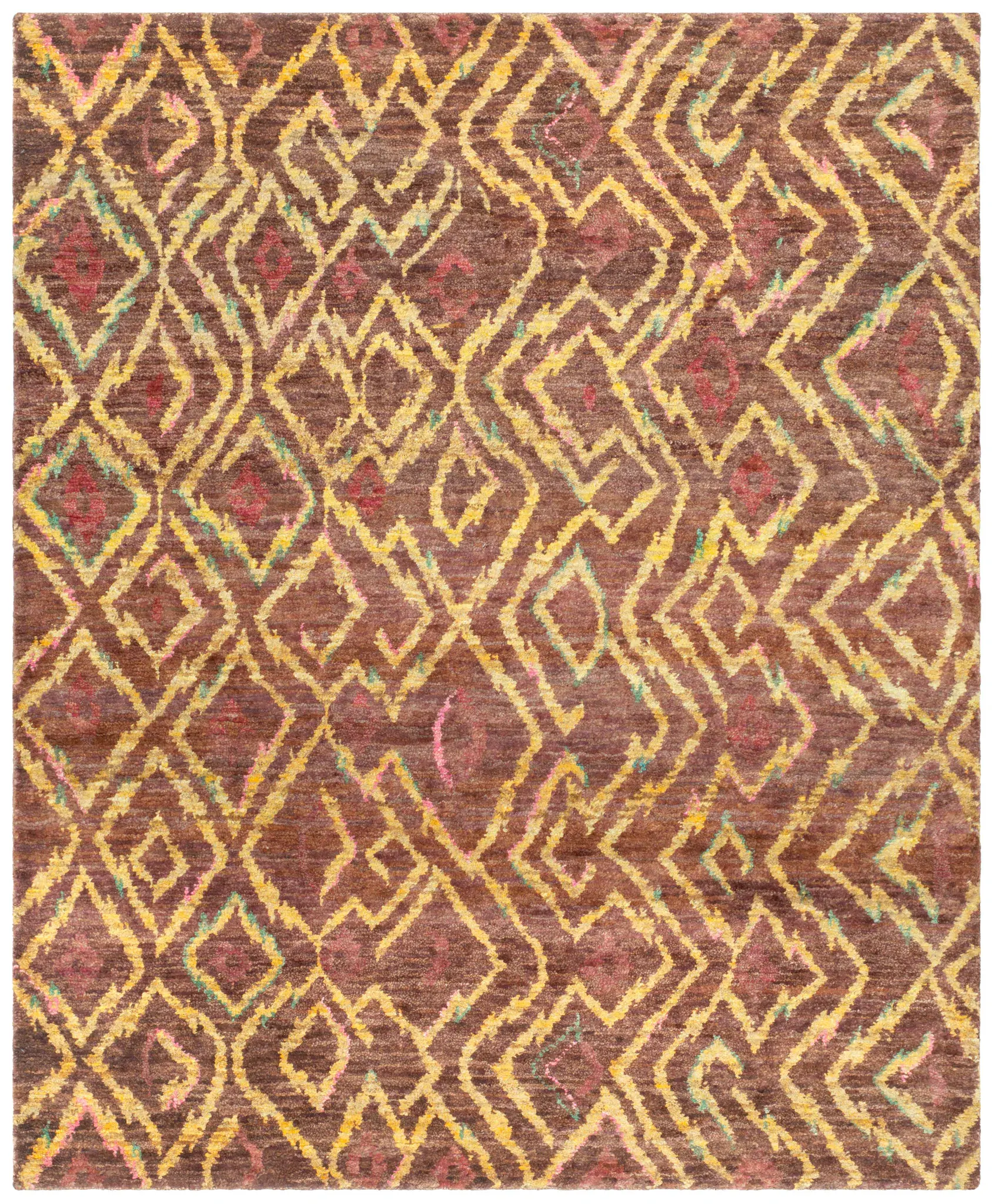 Bohemian Diamond Hand-Knotted Jute Rug