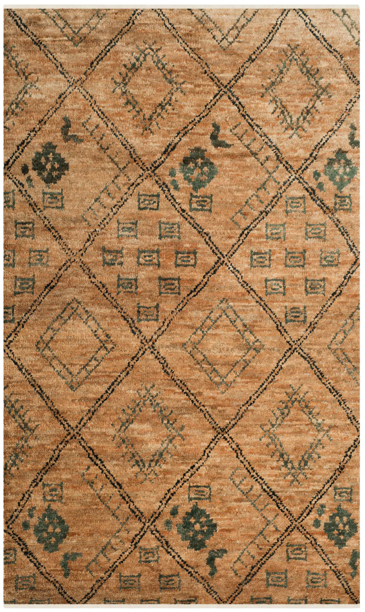 Bohemian Diamond Lattice Hand-Knotted Rug