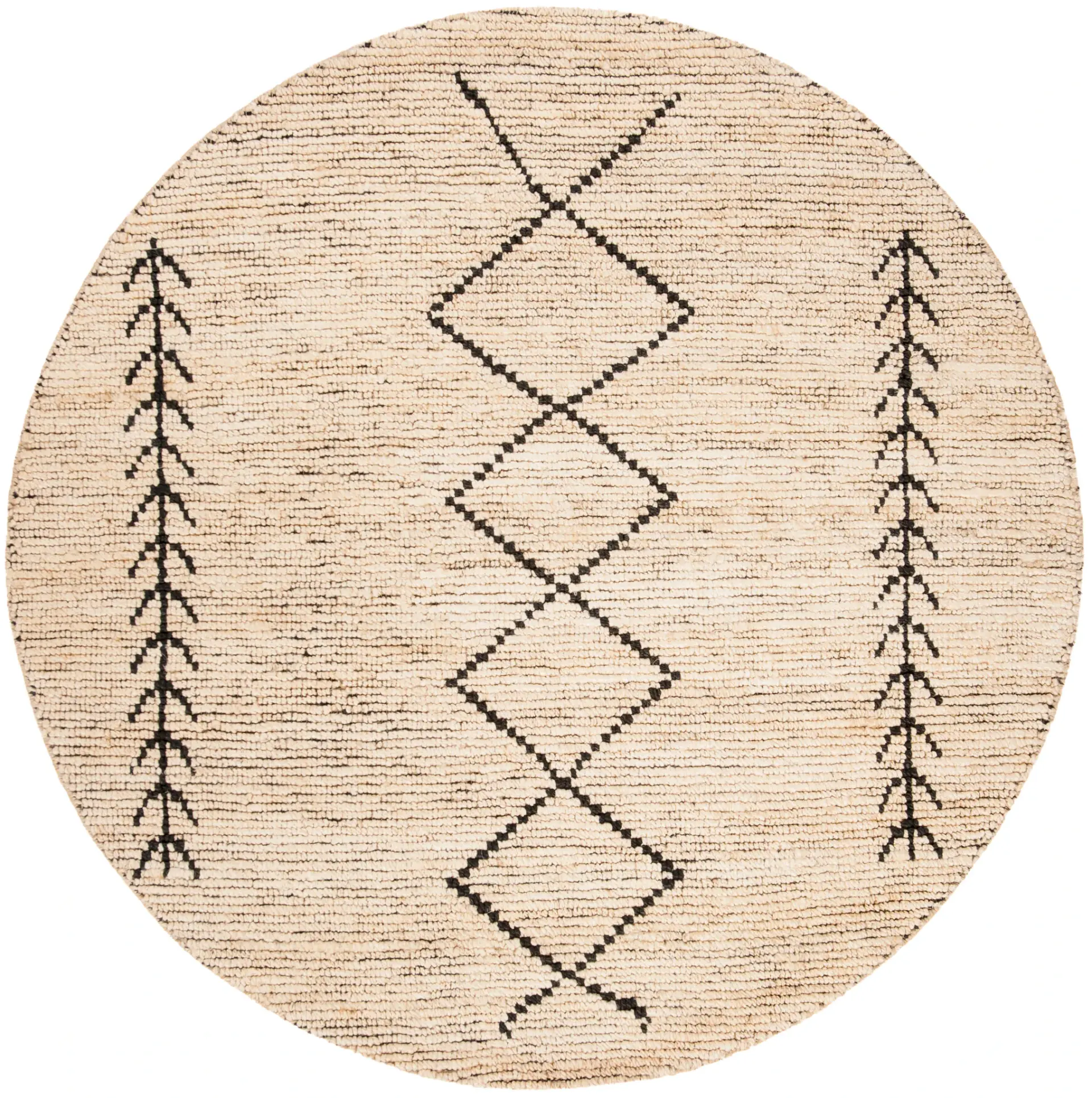 Bohemian Bordered Tribal Hand-Woven Jute Rug
