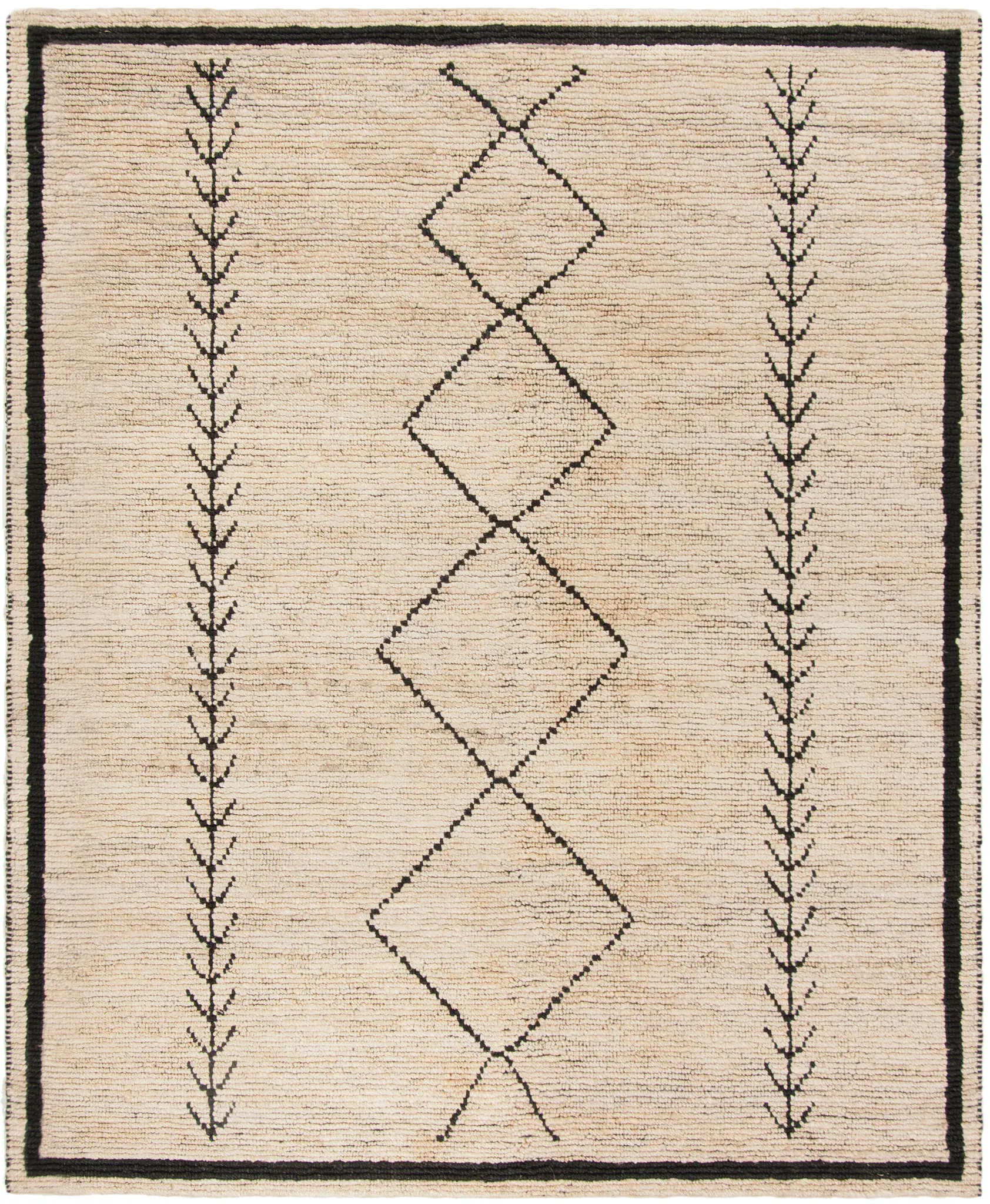 Bohemian Bordered Tribal Hand-Woven Jute Rug