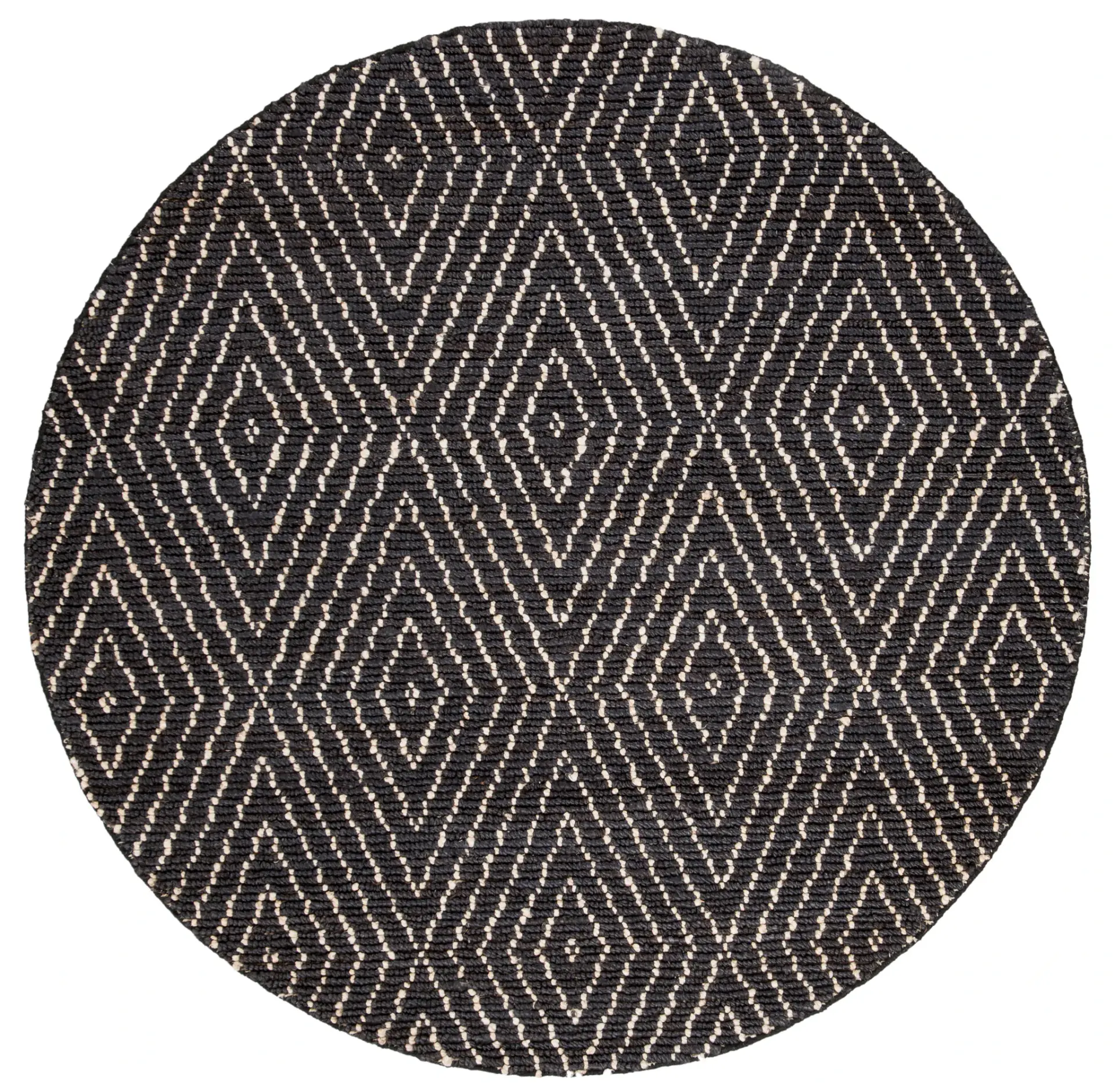 Bohemian Diamond Hand-Woven Jute Rug