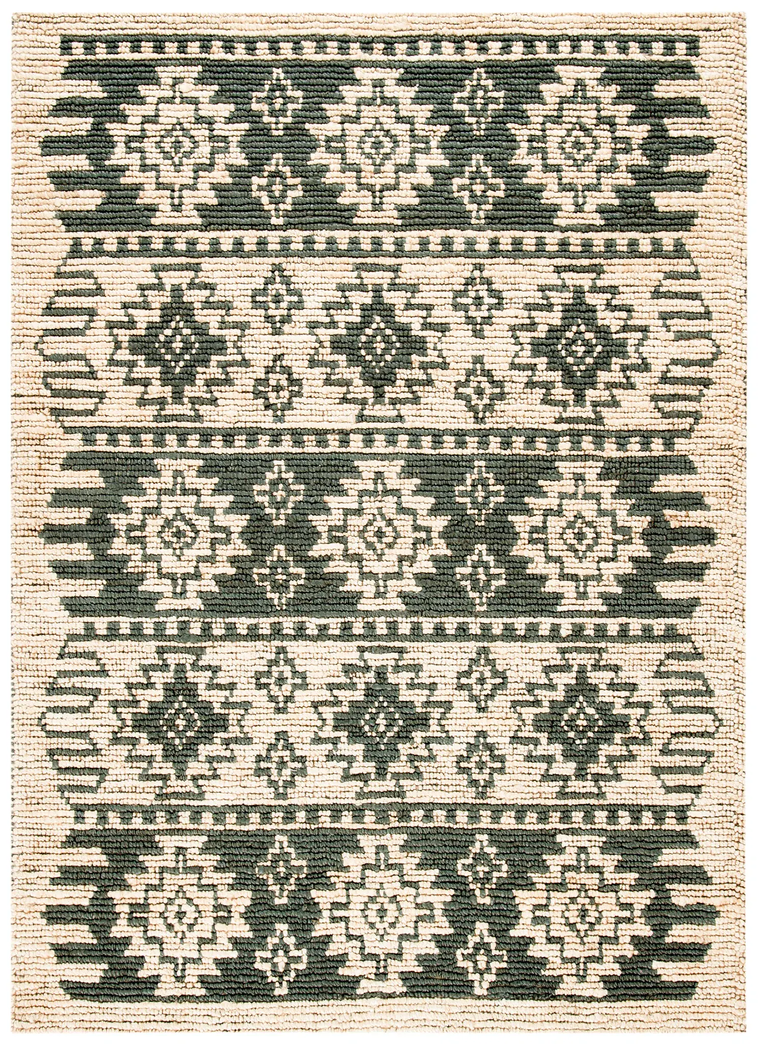 Bohemian Stepped Diamond Hand-Woven Jute Rug