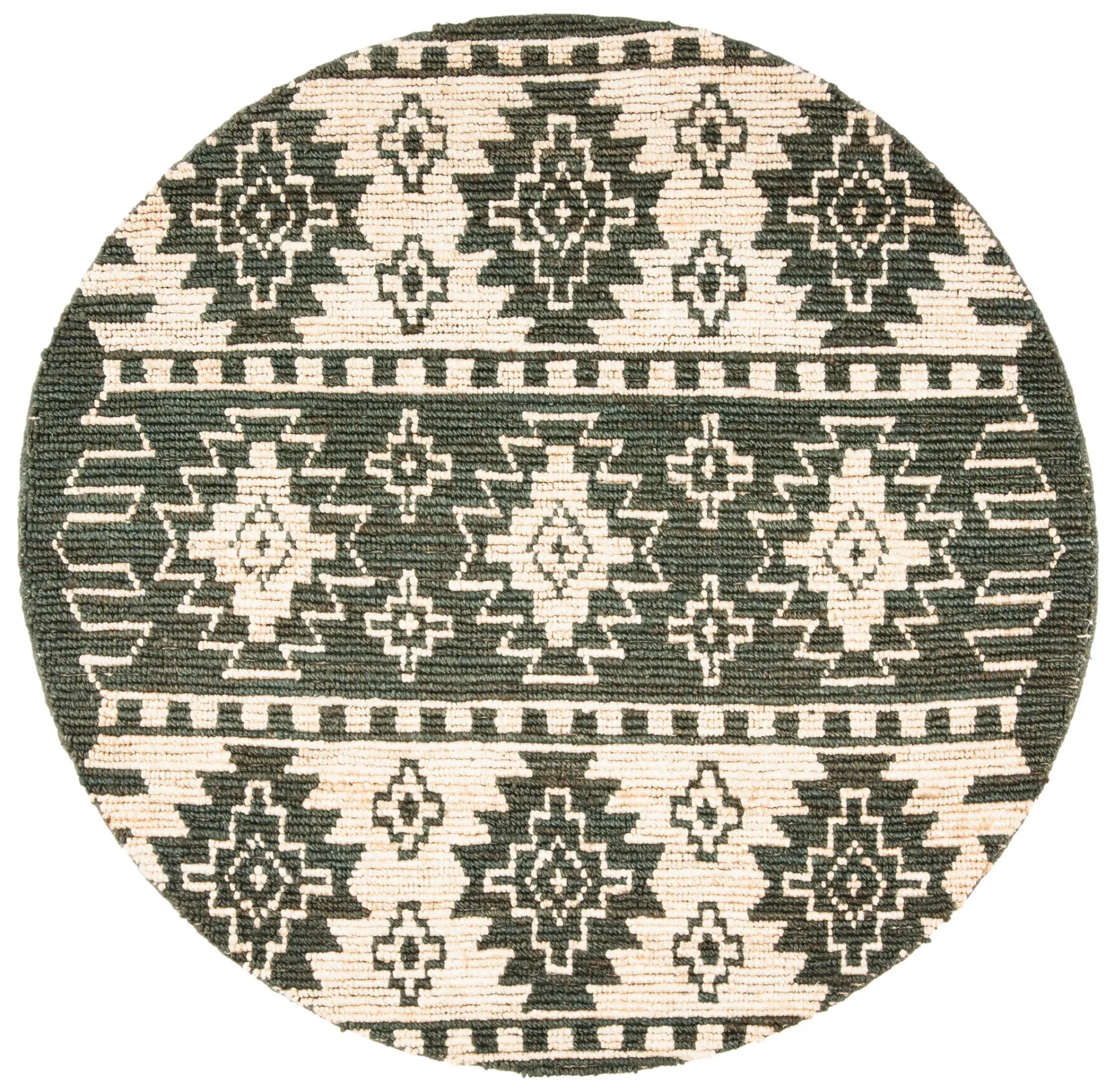 Bohemian Stepped Diamond Hand-Woven Jute Rug