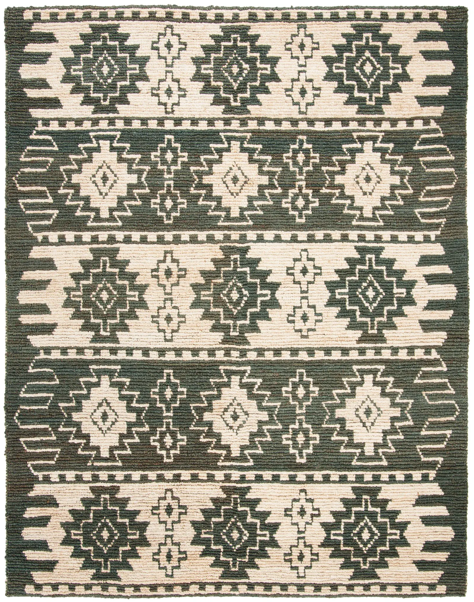 Bohemian Stepped Diamond Hand-Woven Jute Rug