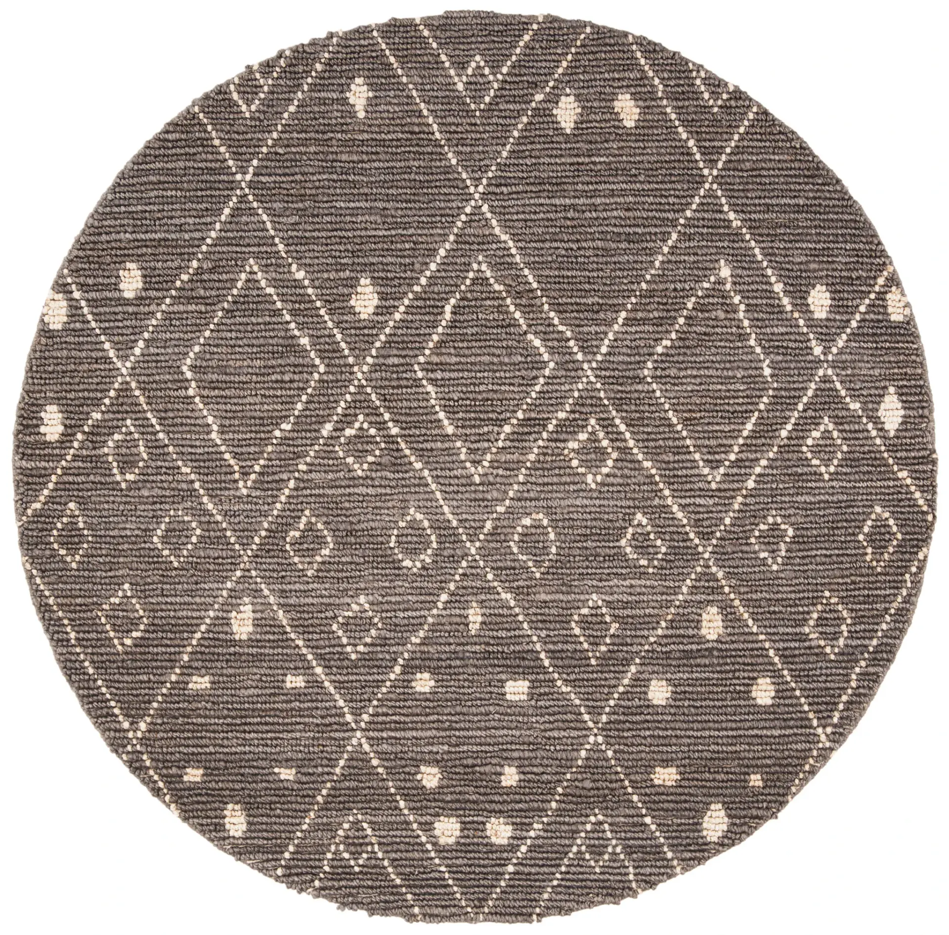 Bohemian Scandinavian Diamond Hand-Woven Jute Rug