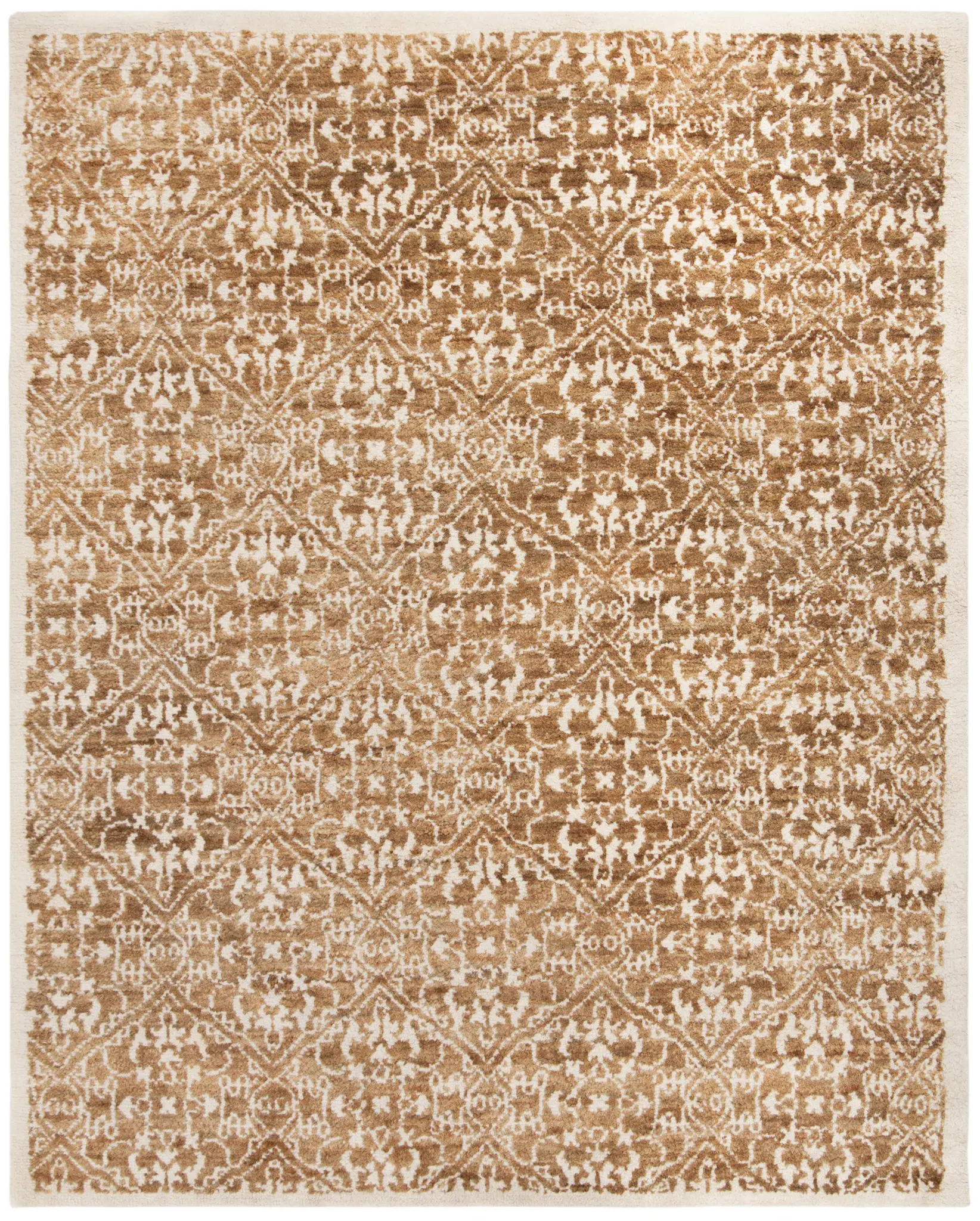 Bohemian Damask Hand-Woven Jute Rug