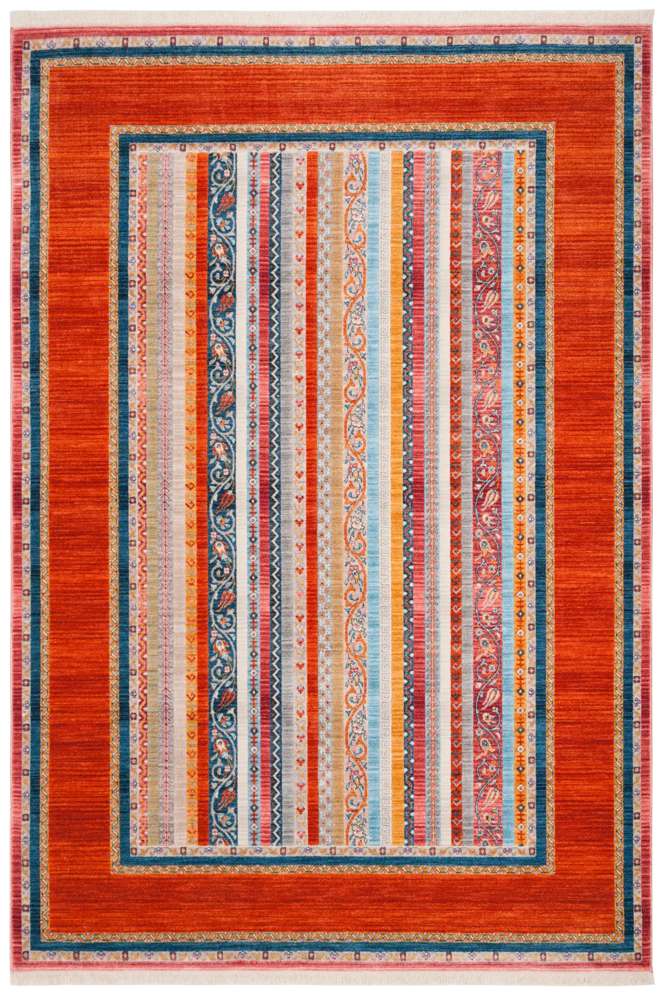 Bokhara Floral Stripe Bordered Rug