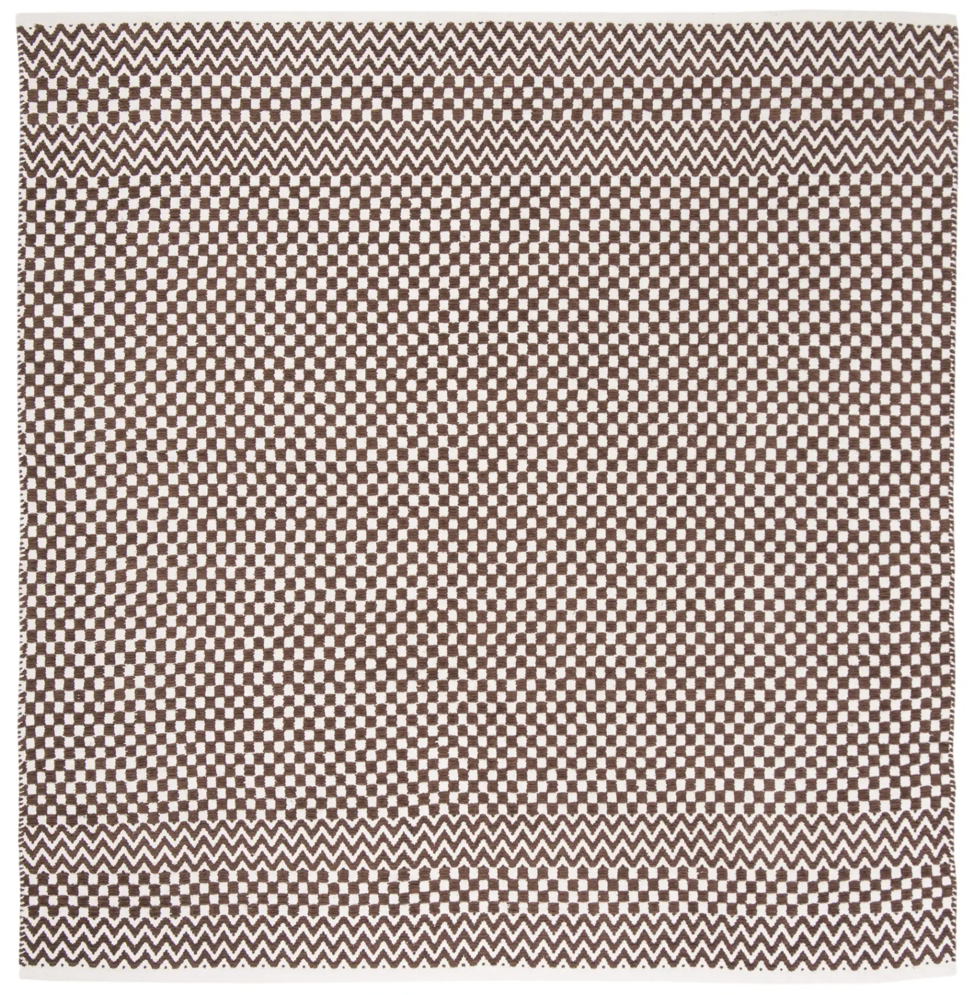 Boston Checkered Chevron Flatweave Cotton Rug