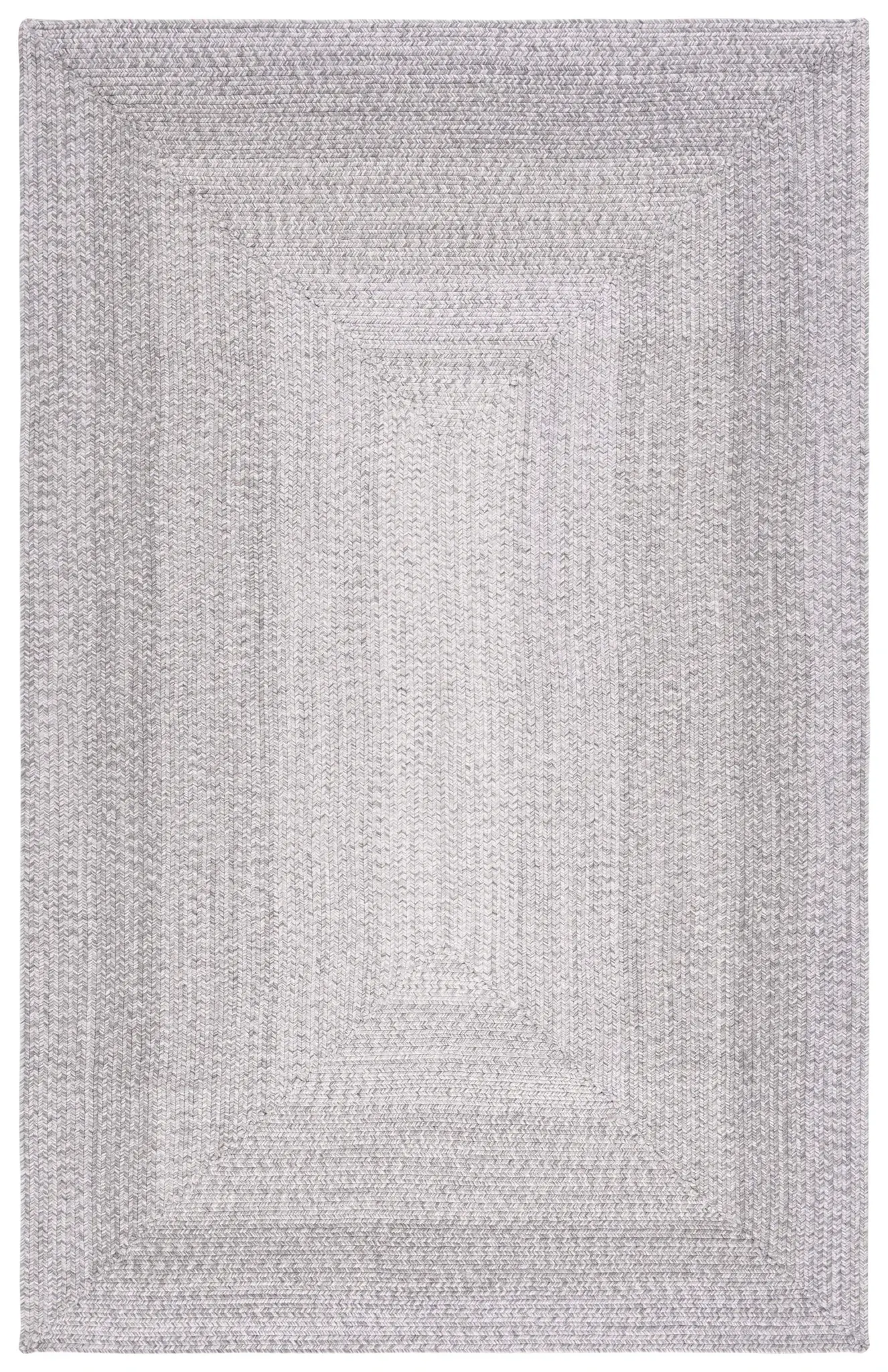 Braided Concentric Border Washable Outdoor Rug