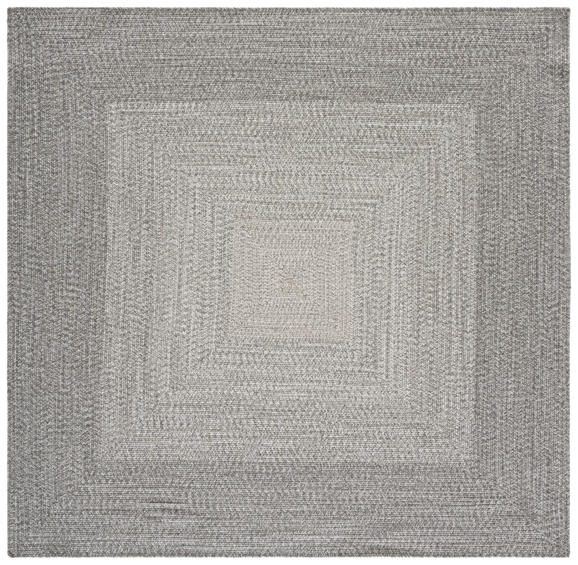 Braided Concentric Border Washable Outdoor Rug