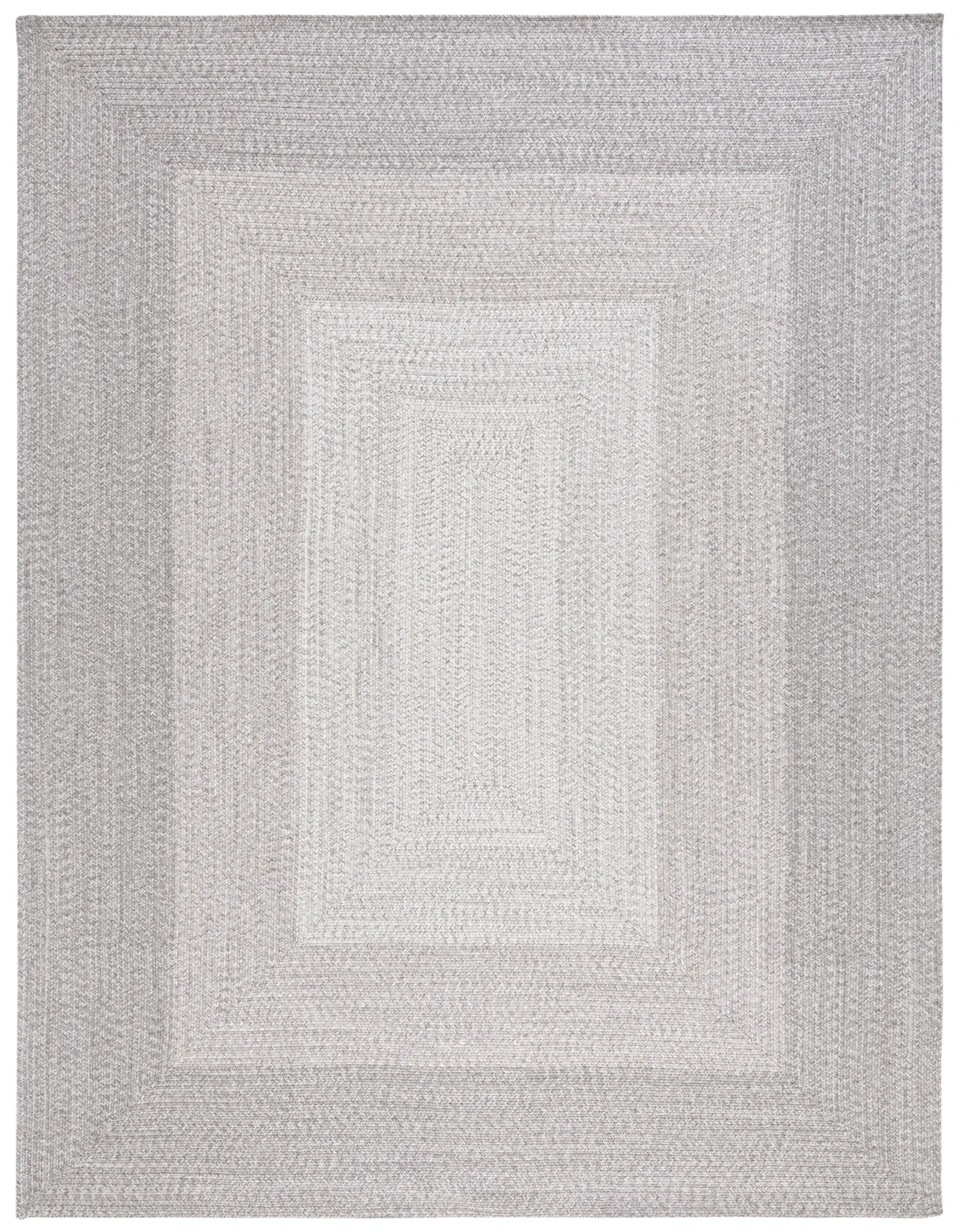 Braided Concentric Border Washable Outdoor Rug