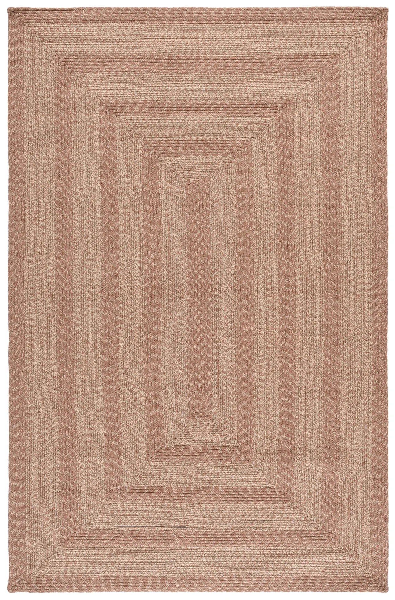 Braided Concentric Stripe Oval Washable Outdoor Rug