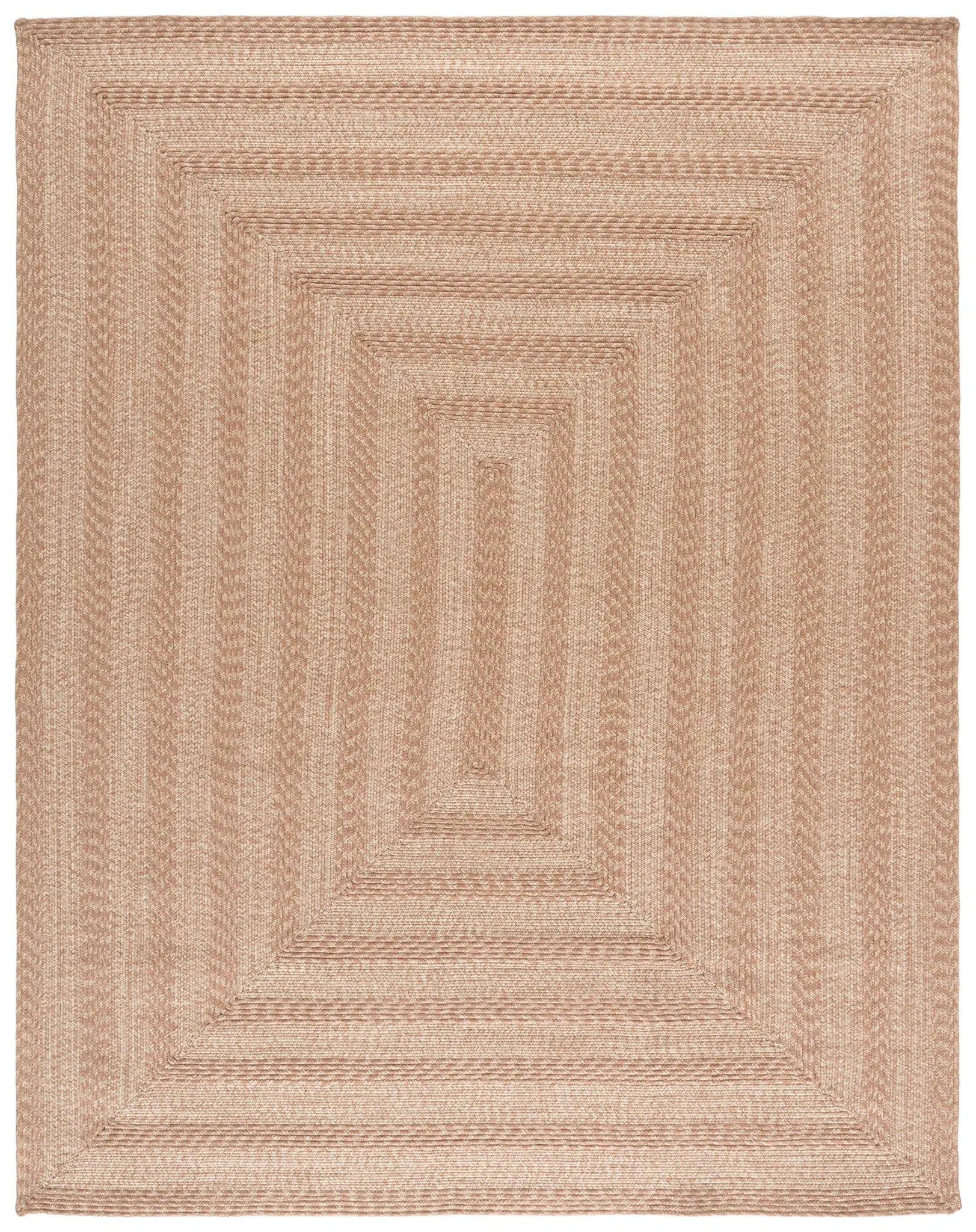 Braided Concentric Stripe Oval Washable Outdoor Rug