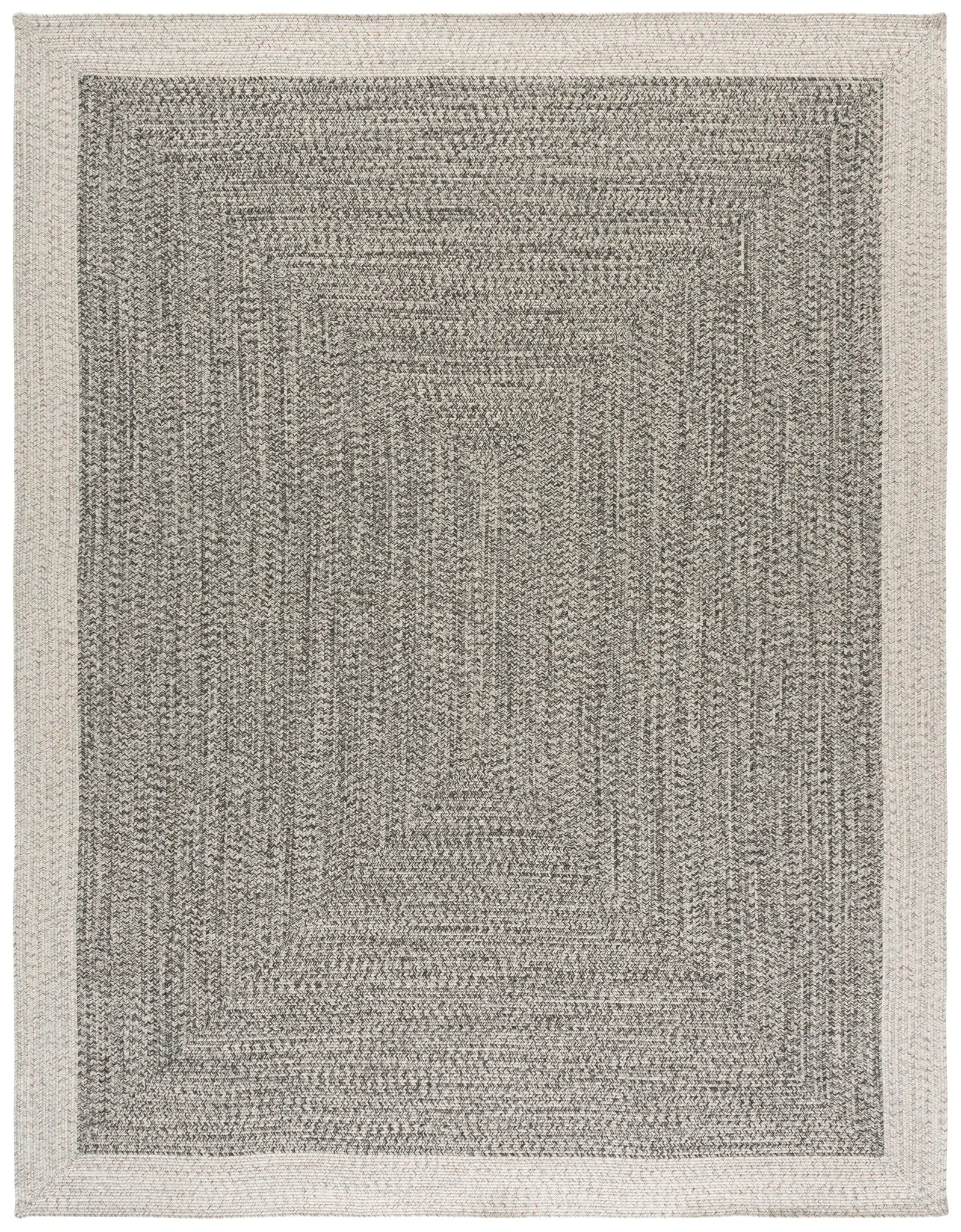 Braided Transitional Border Washable Outdoor Rug
