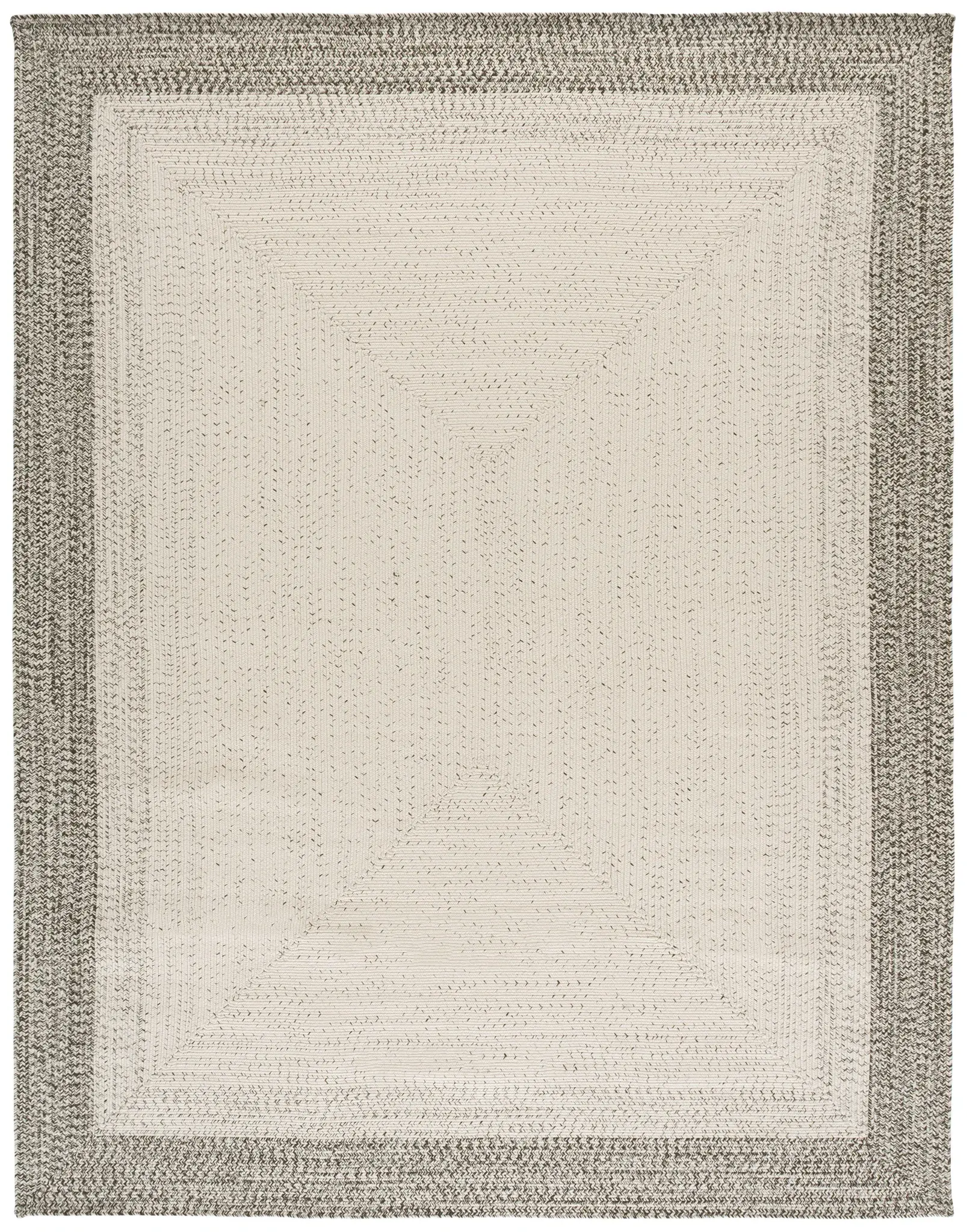 Braided Rustic Border Washable Outdoor Rug