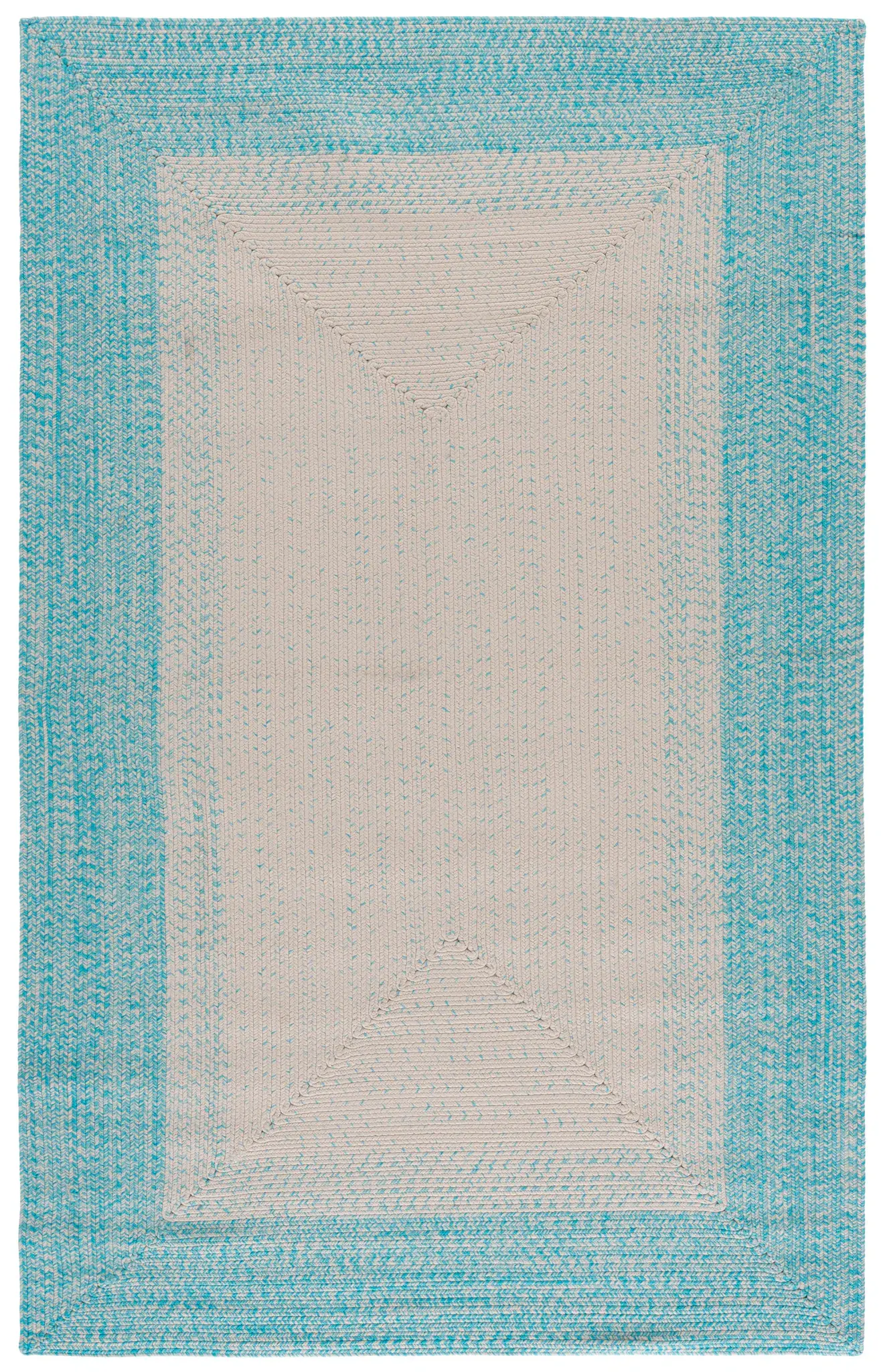 Braided Rustic Border Washable Outdoor Rug
