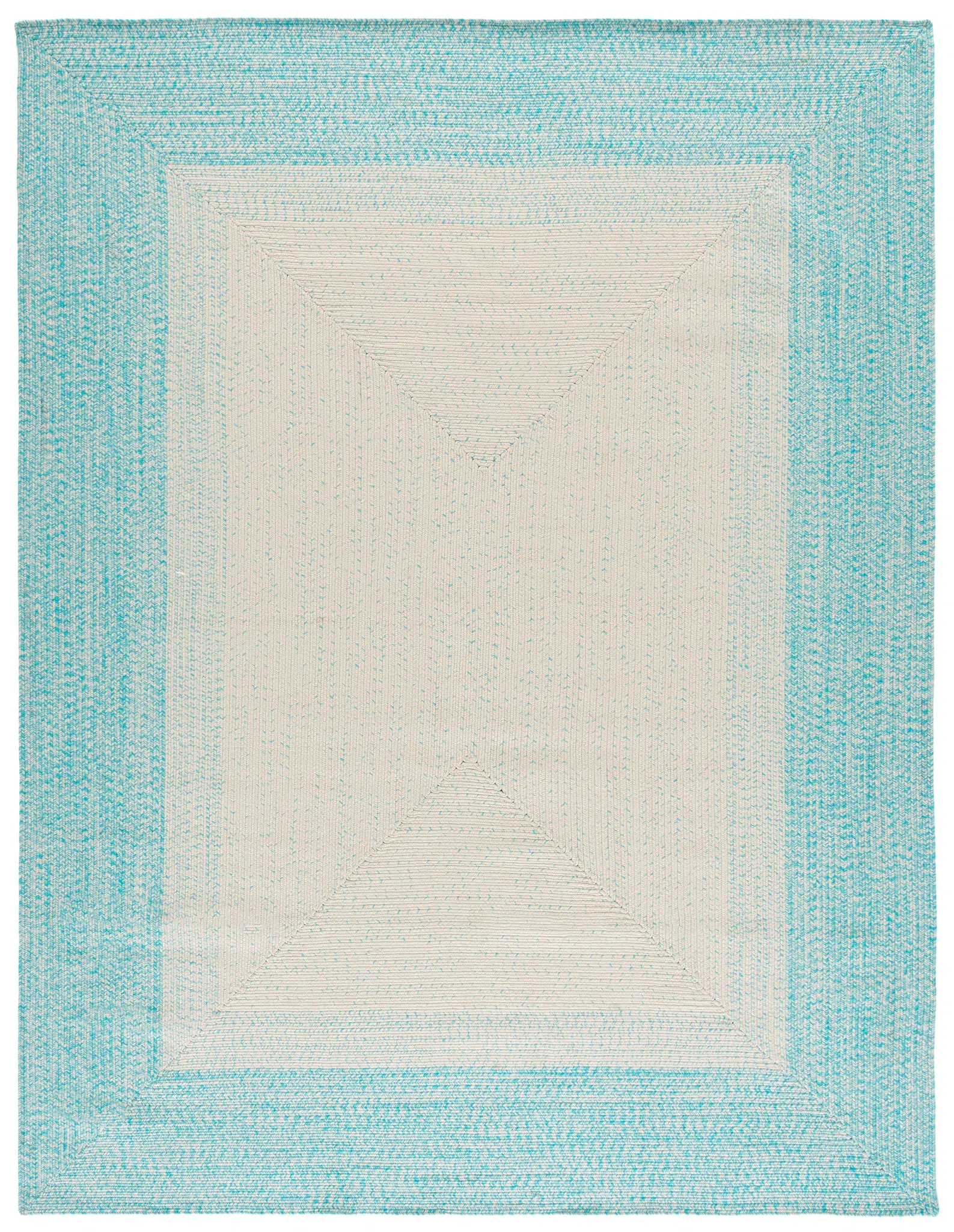 Braided Rustic Border Washable Outdoor Rug