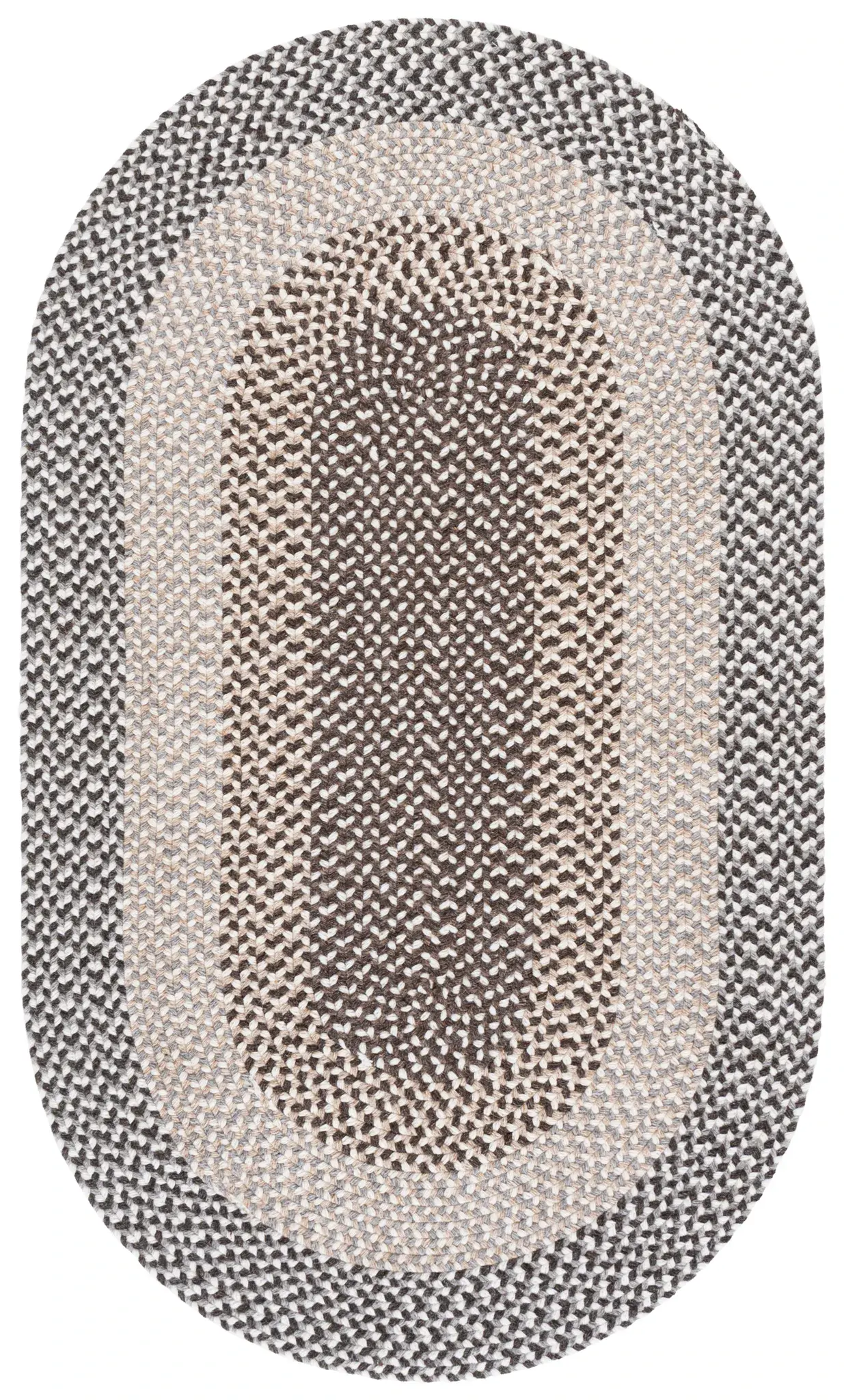 Braided Farmhouse Basket Weave Wool Rug
