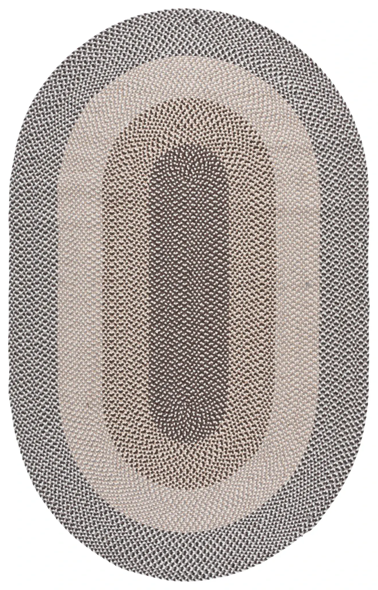 Braided Farmhouse Basket Weave Wool Rug