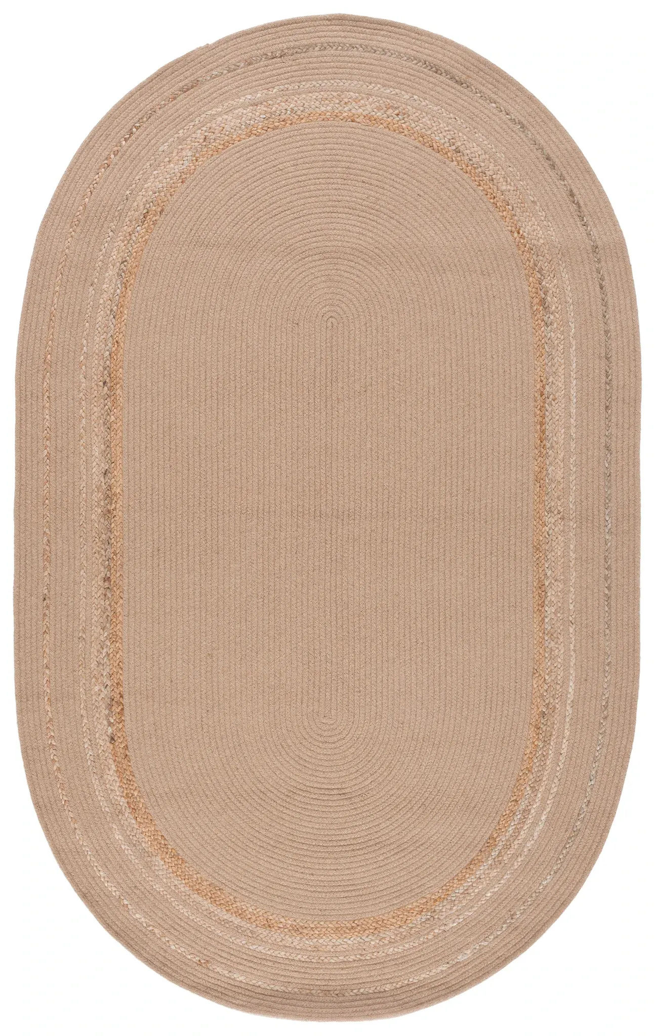 Braided Concentric Border Hand-Woven Rug