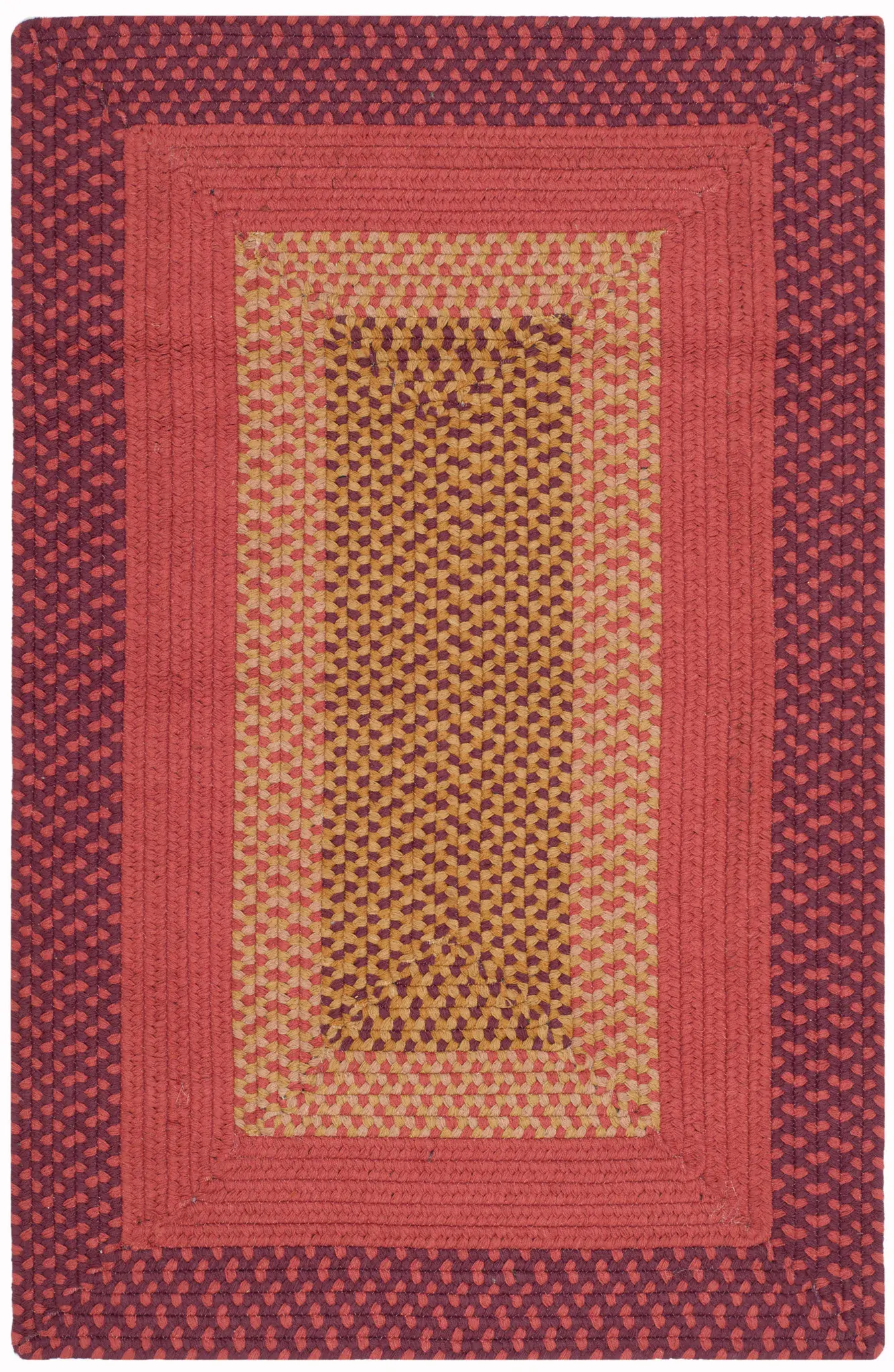 Braided Coastal Concentric Hand-Woven Cotton Rug
