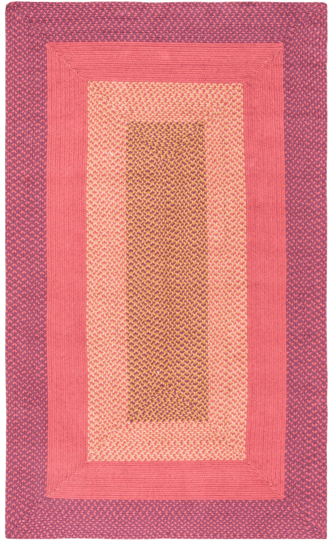 Braided Coastal Concentric Hand-Woven Cotton Rug