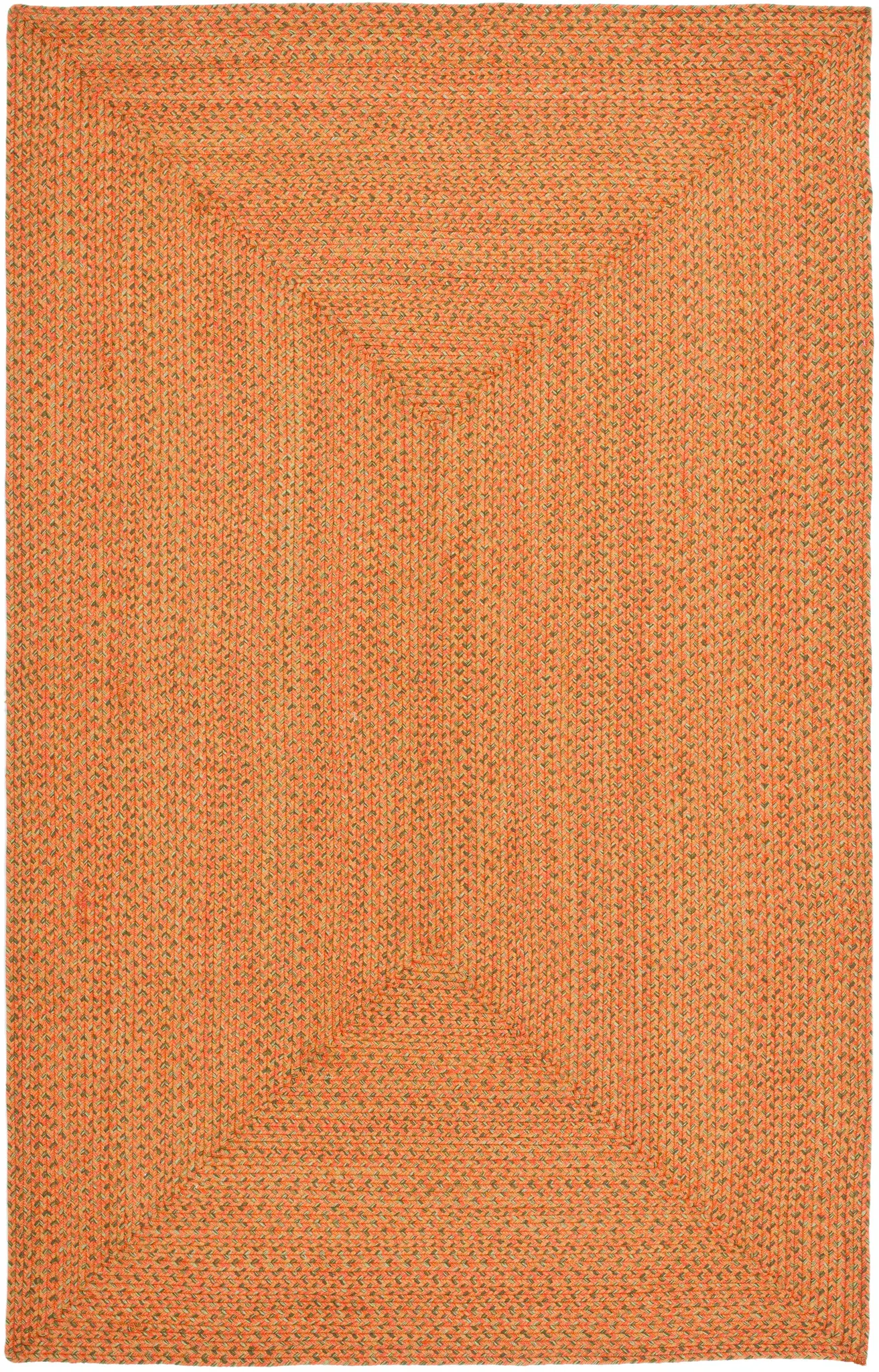 Braided Bordered Solid Hand-Woven Cotton Rug