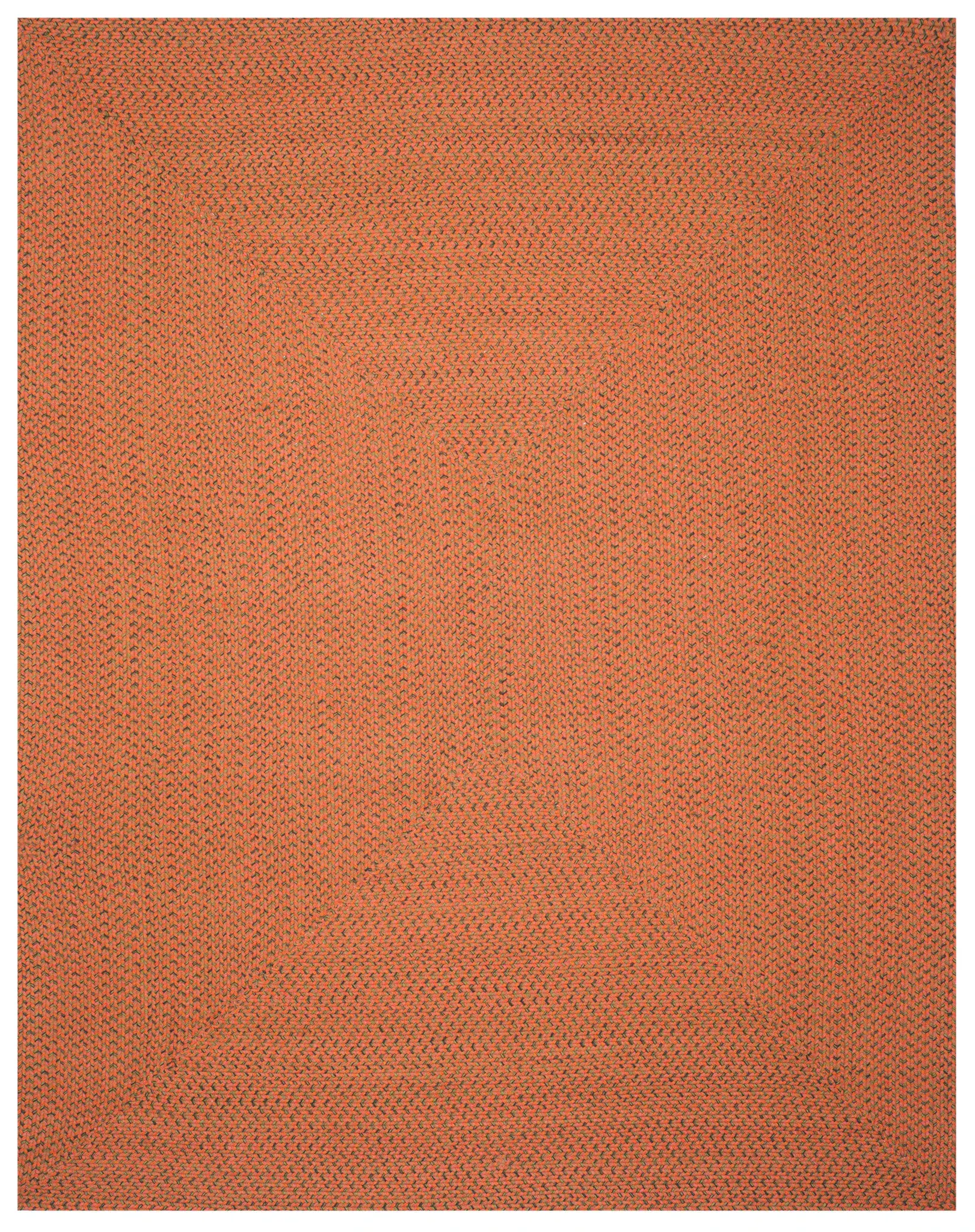 Braided Bordered Solid Hand-Woven Cotton Rug