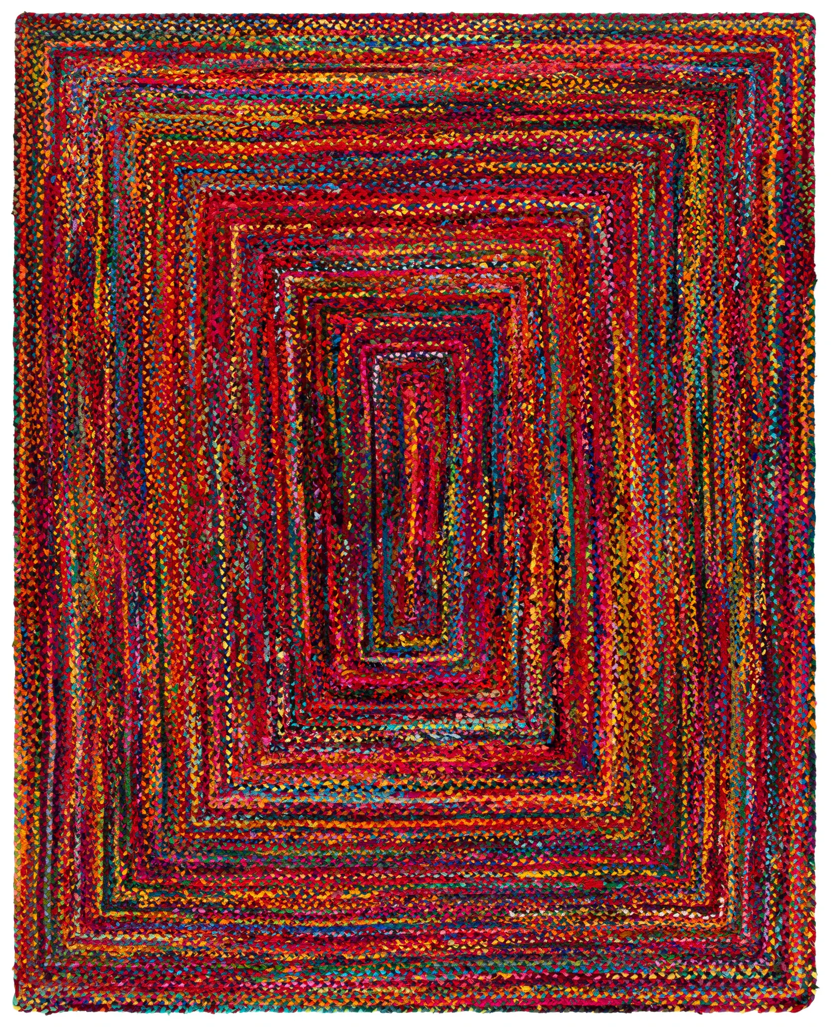 Braided Coastal Striped Cotton Hand-Woven Rug