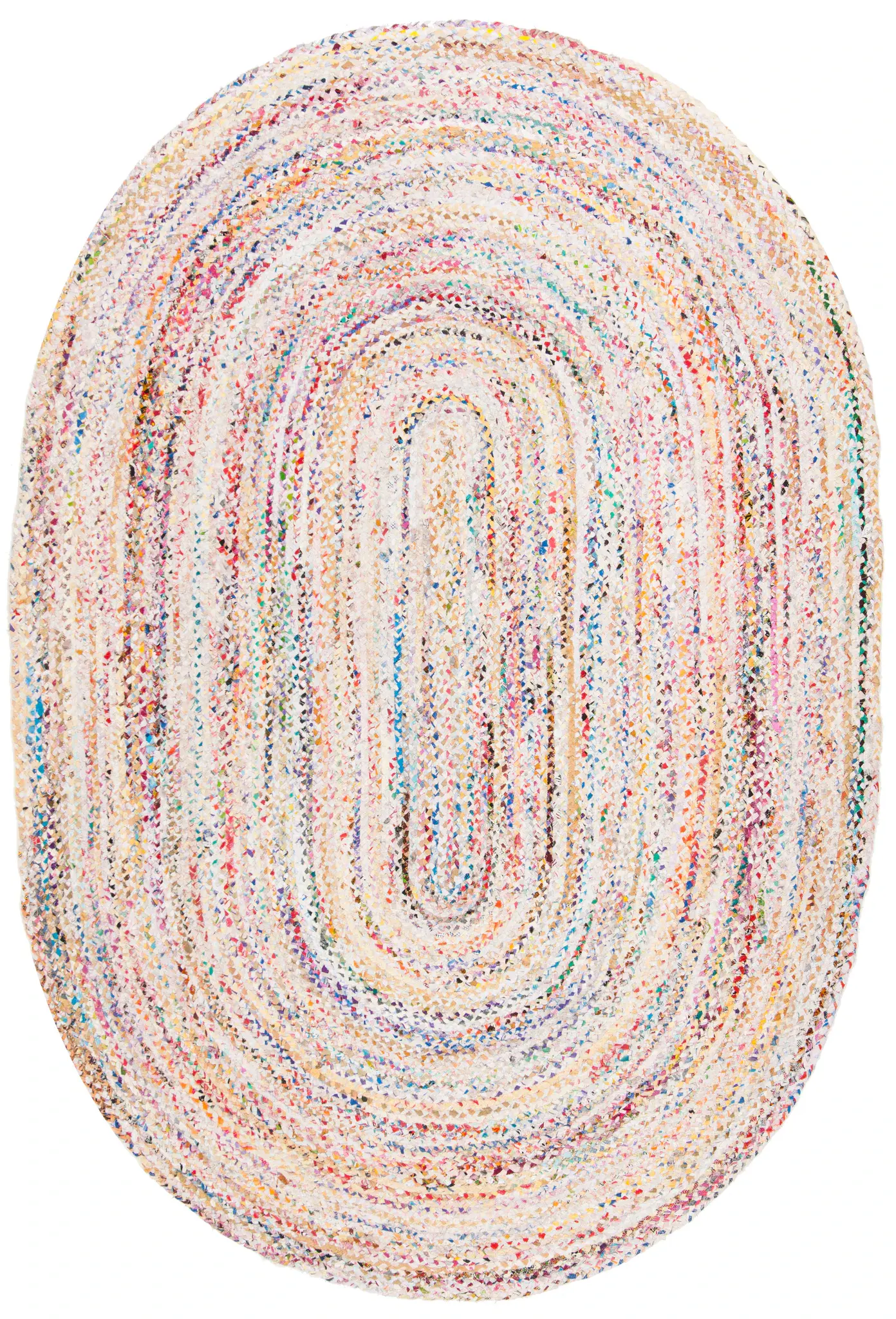 Braided Coastal Striped Cotton Hand-Woven Rug