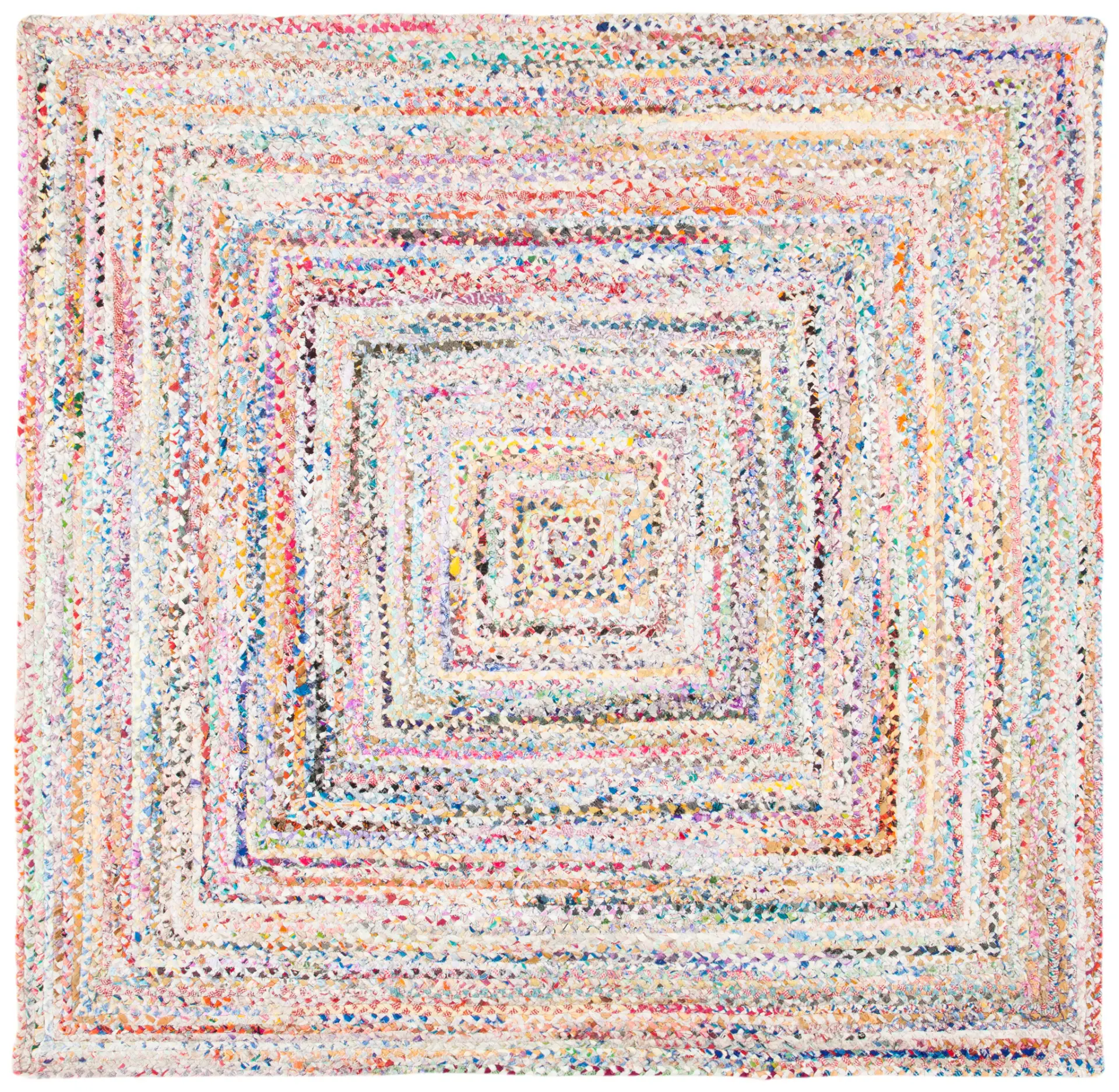 Braided Coastal Striped Cotton Hand-Woven Rug