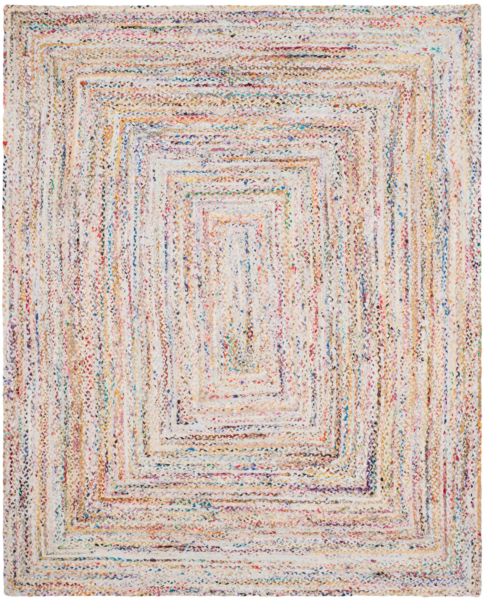 Braided Coastal Striped Cotton Hand-Woven Rug
