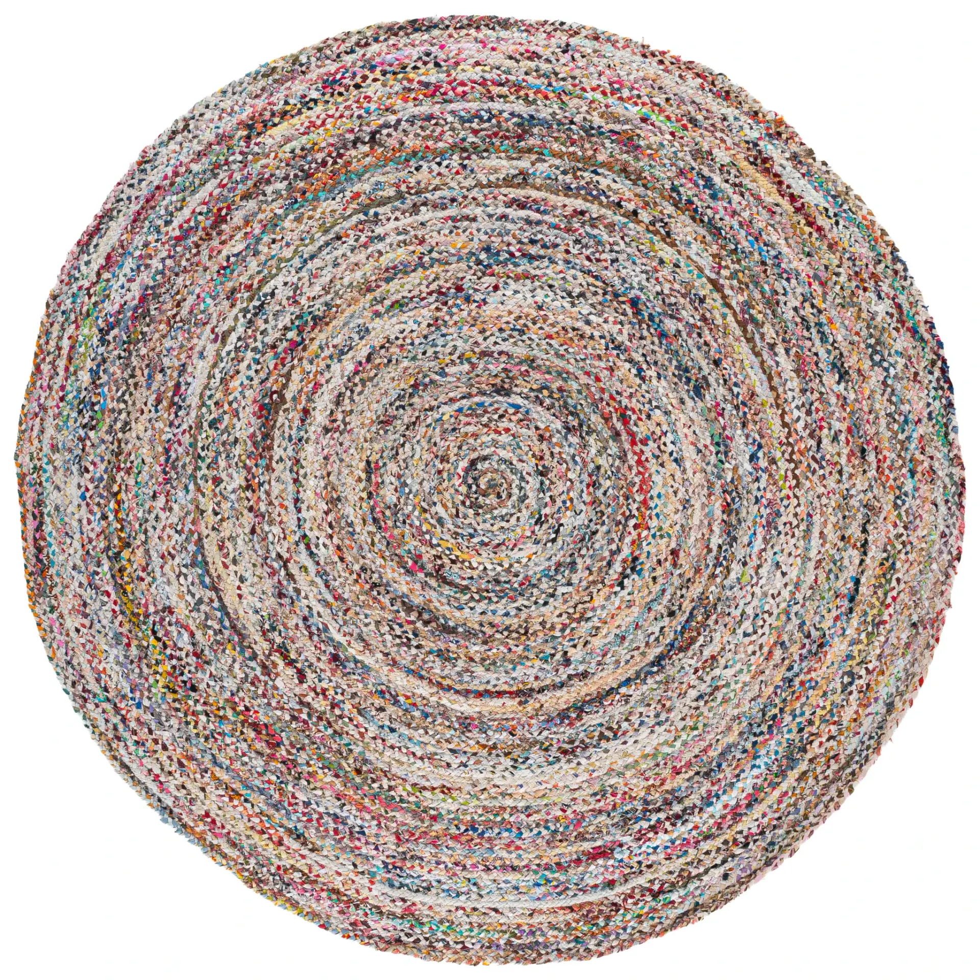 Braided Coastal Striped Cotton Hand-Woven Rug