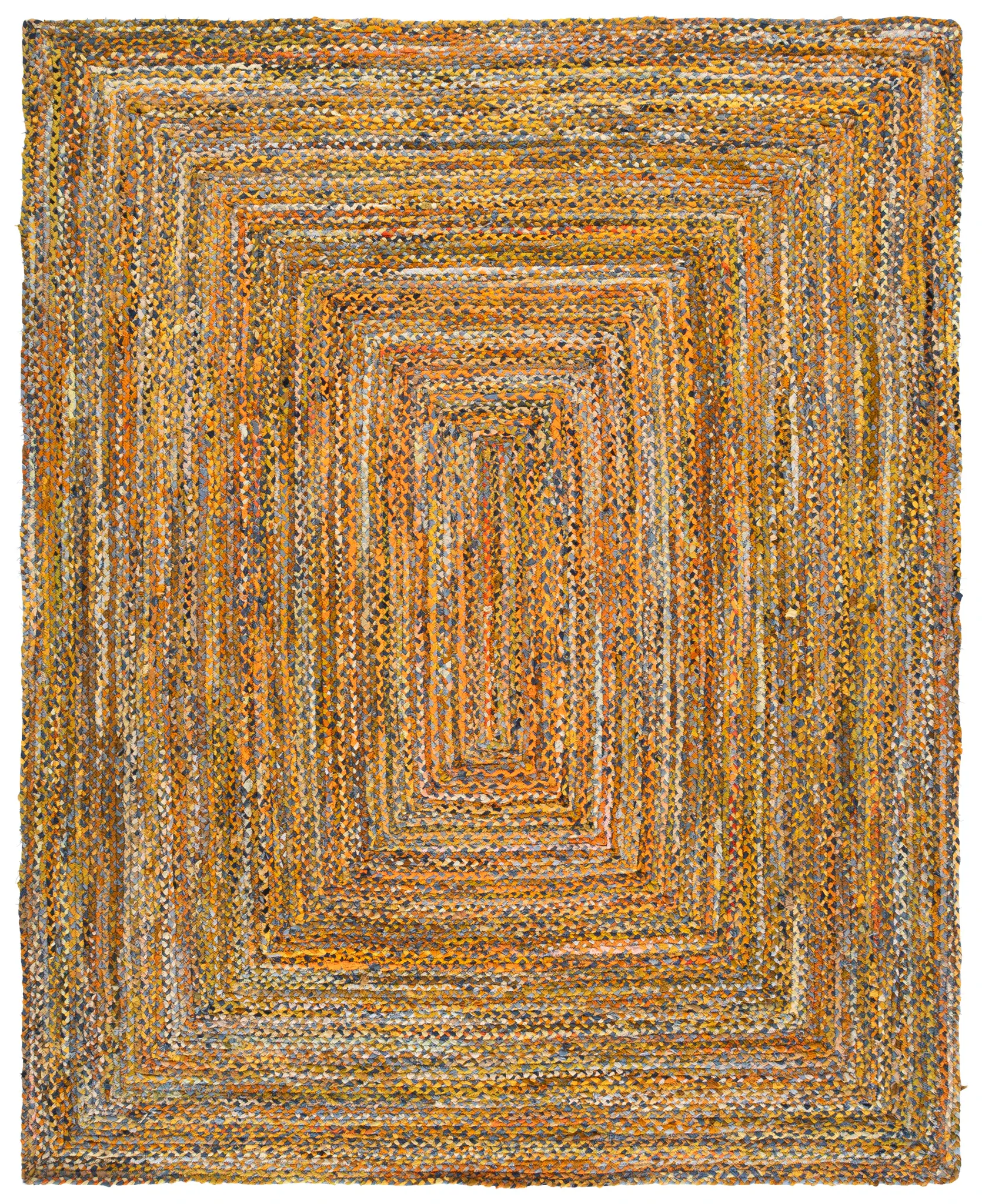 Braided Coastal Striped Cotton Hand-Woven Rug