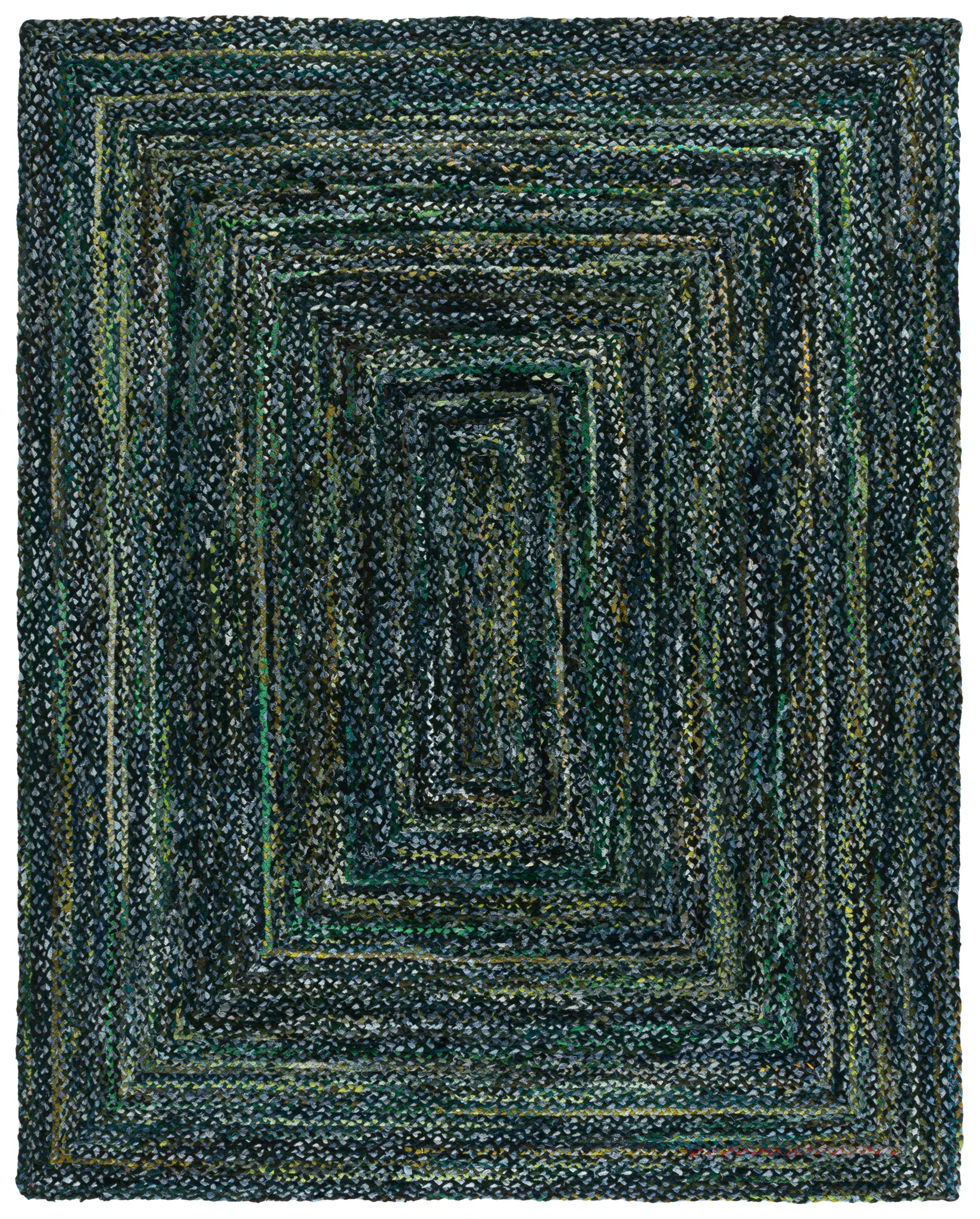 Braided Coastal Striped Cotton Hand-Woven Rug