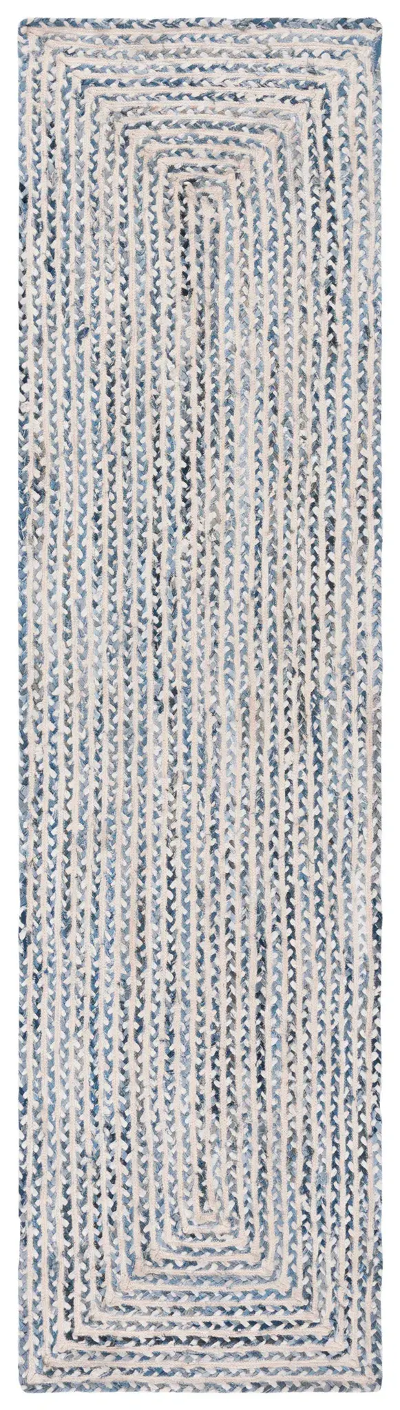 Braided Coastal Concentric Square Cotton Rug