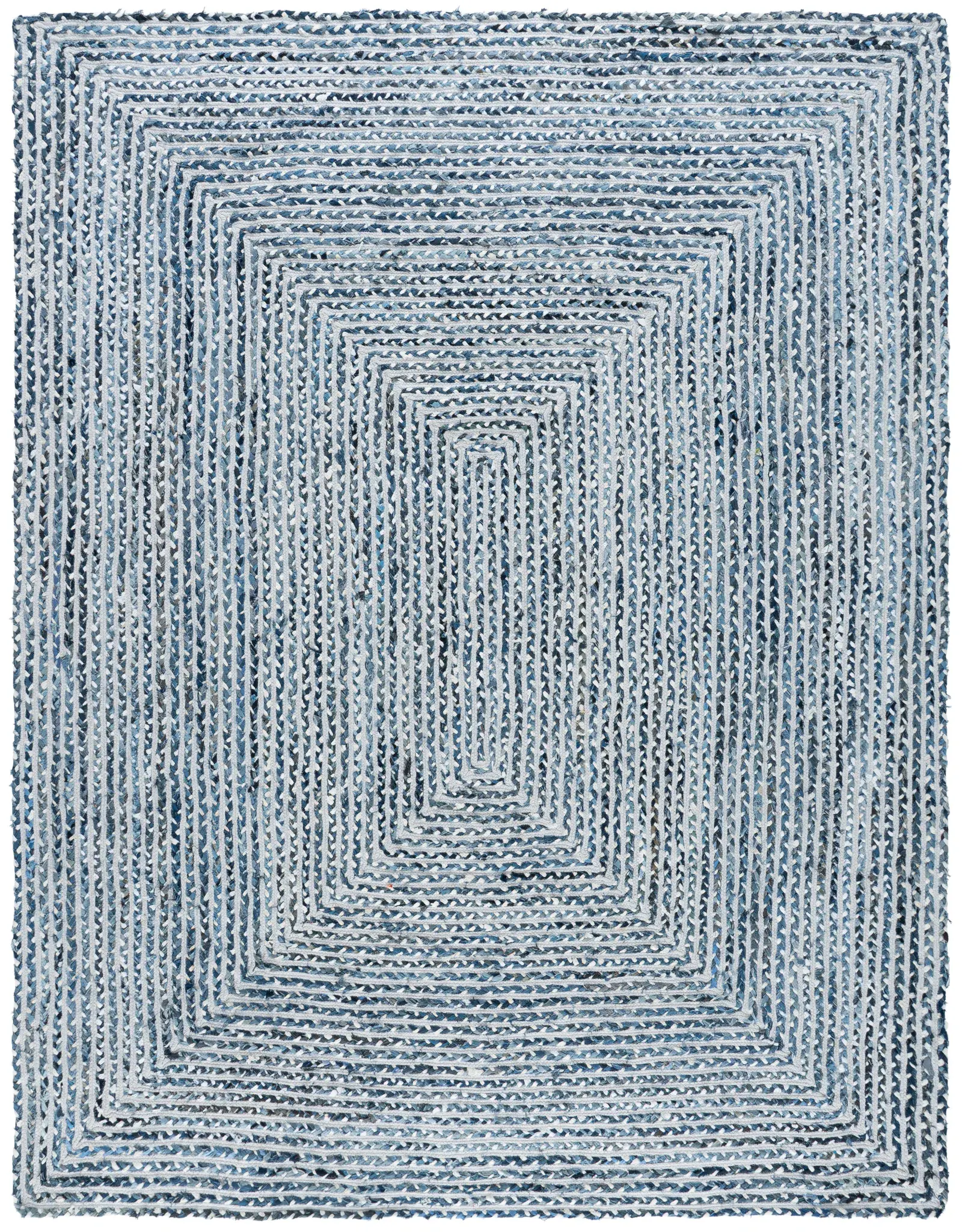 Braided Coastal Concentric Square Cotton Rug