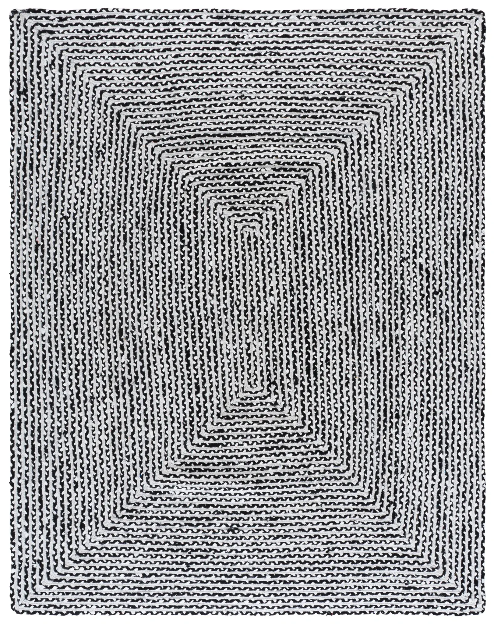 Braided Coastal Concentric Square Cotton Rug