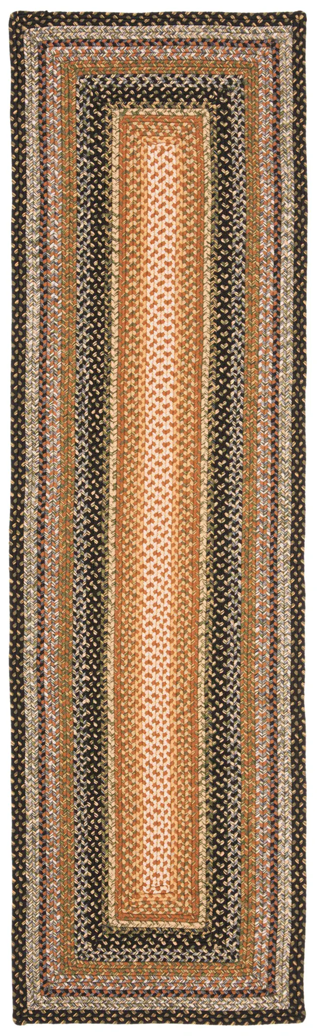 Braided Concentric Frame Washable Outdoor Rug