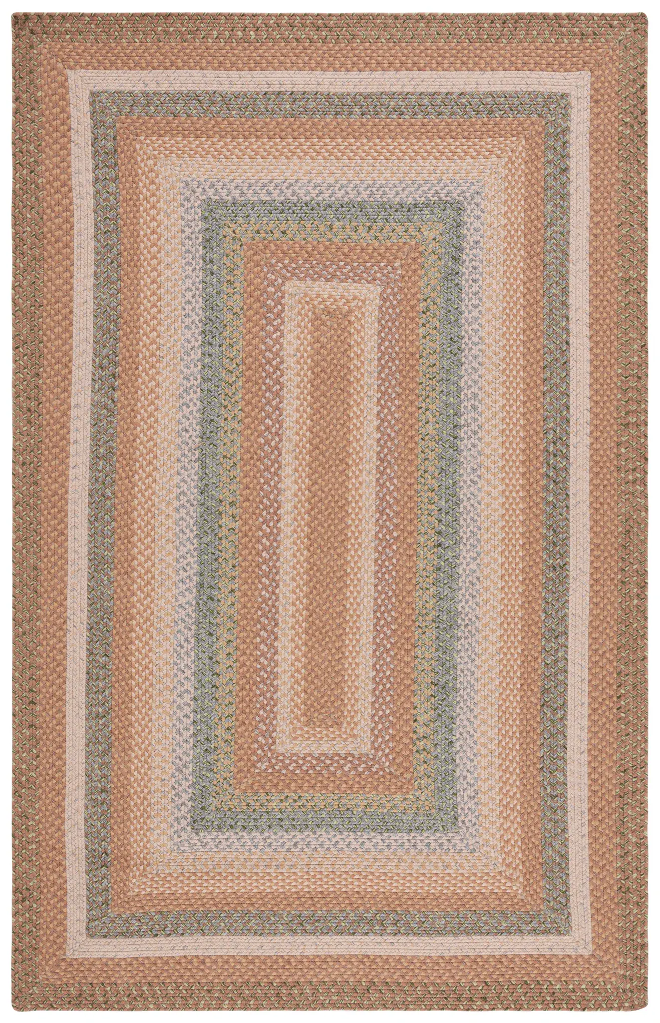 Braided Concentric Oval Washable Outdoor Rug