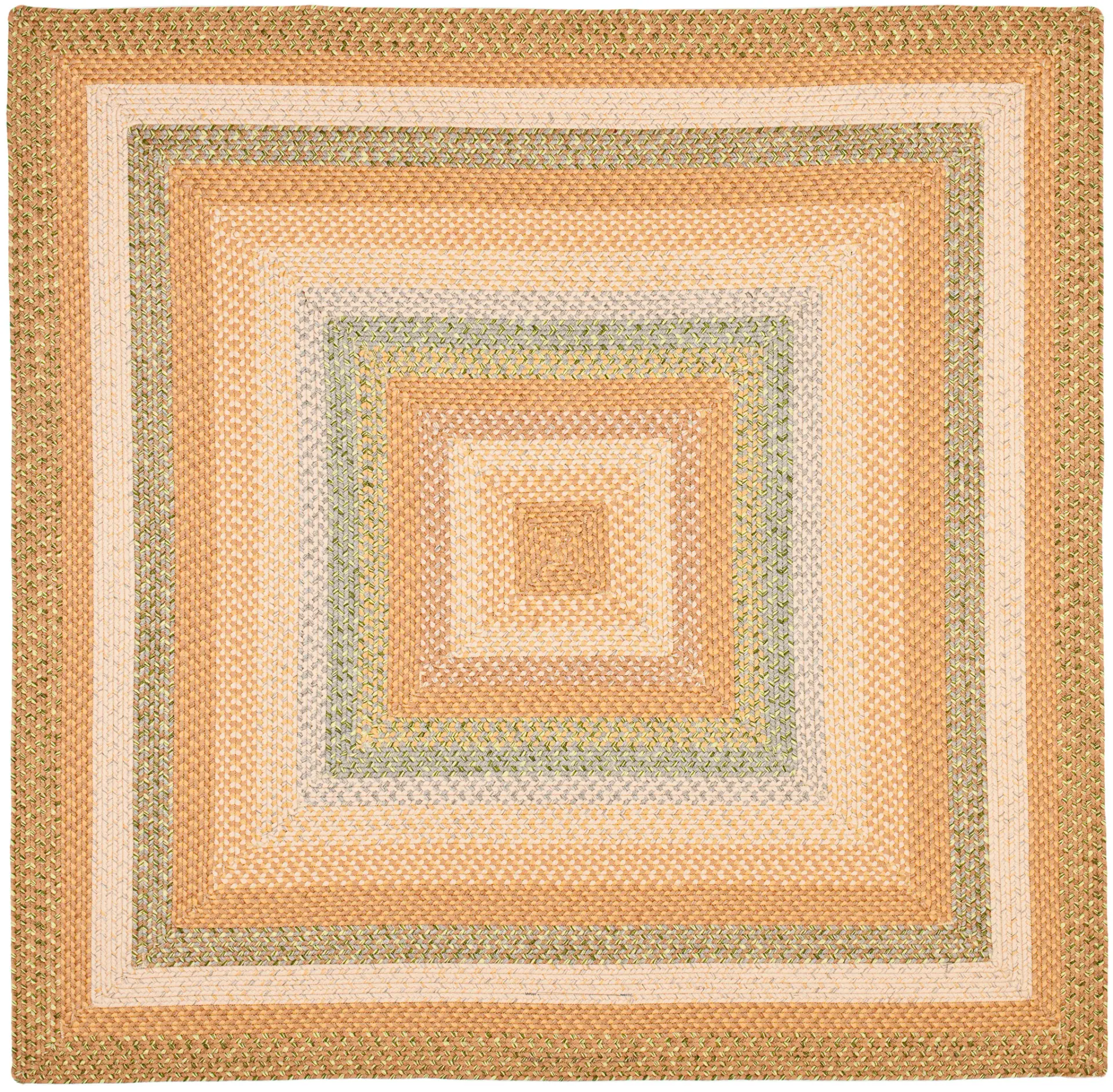 Braided Concentric Oval Washable Outdoor Rug