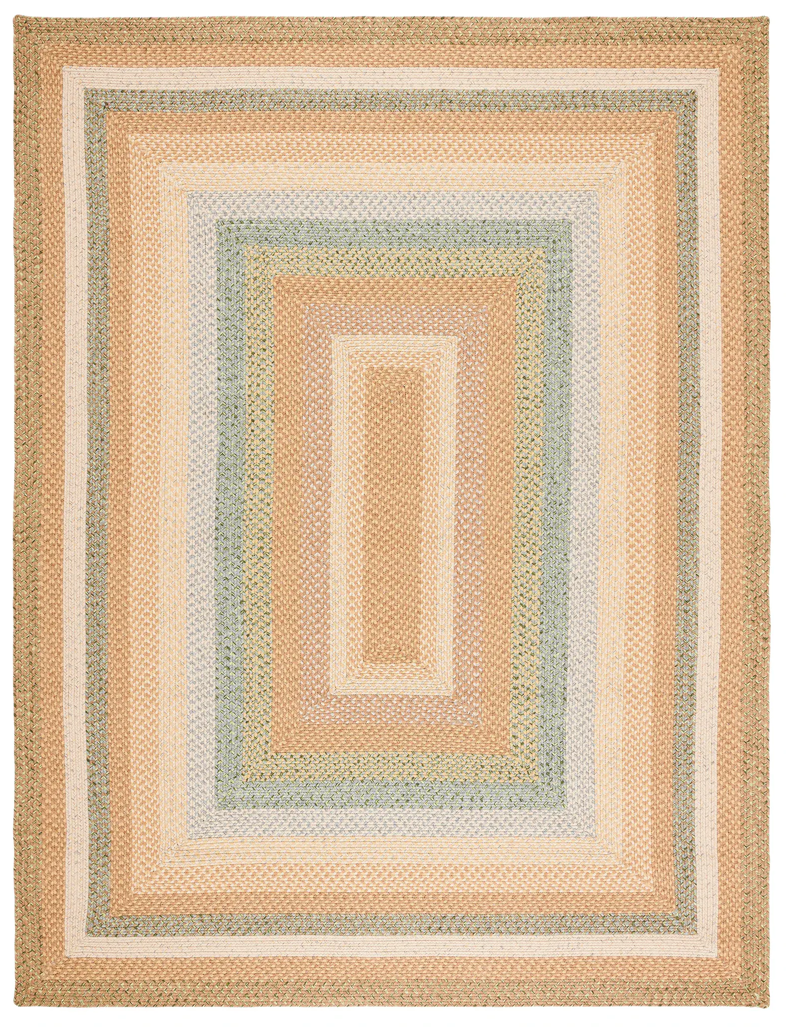 Braided Concentric Oval Washable Outdoor Rug