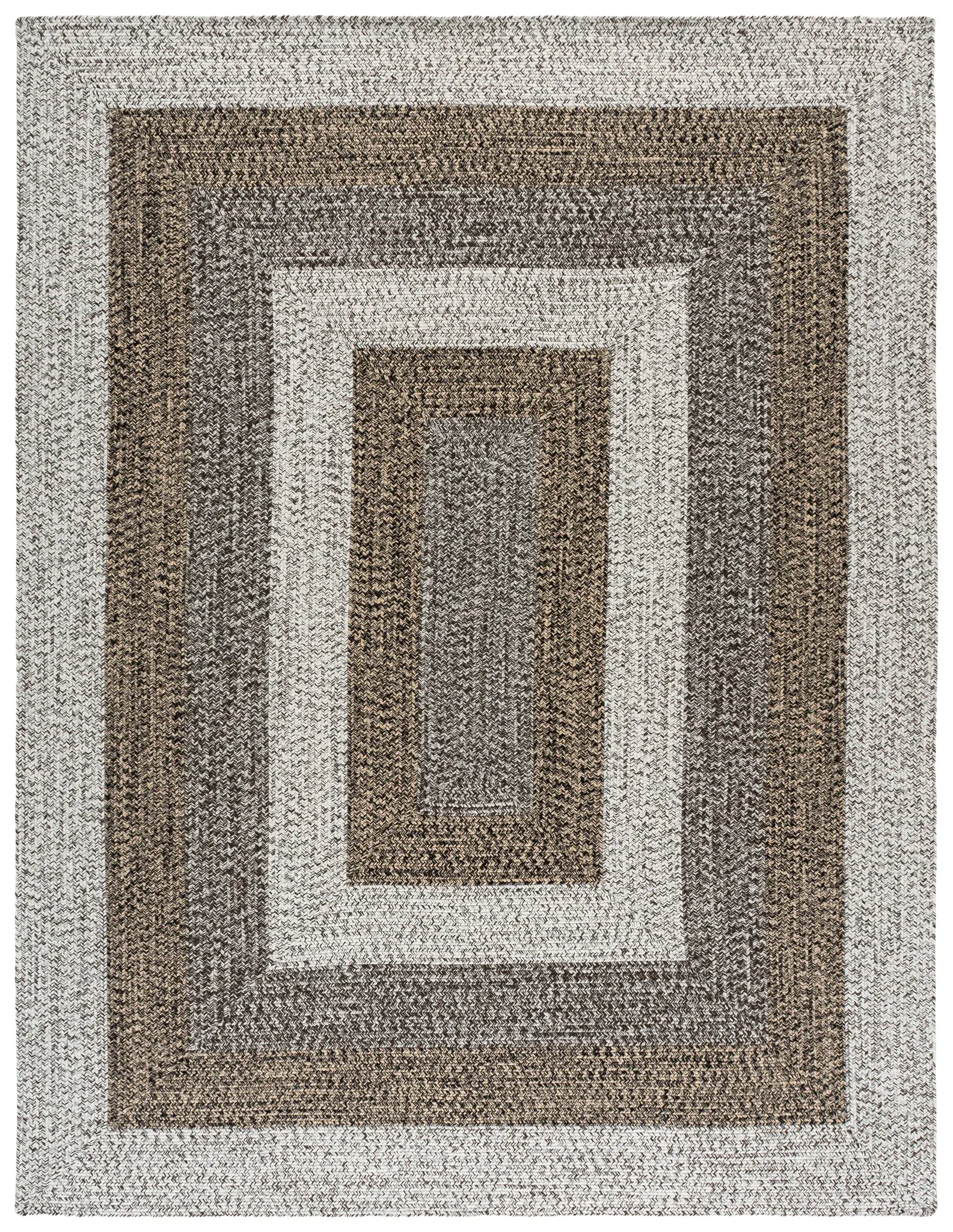 Braided Concentric Banded Washable Outdoor Rug