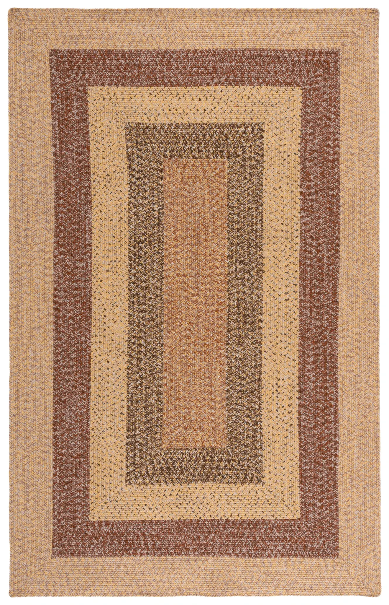 Braided Concentric Banded Washable Outdoor Rug